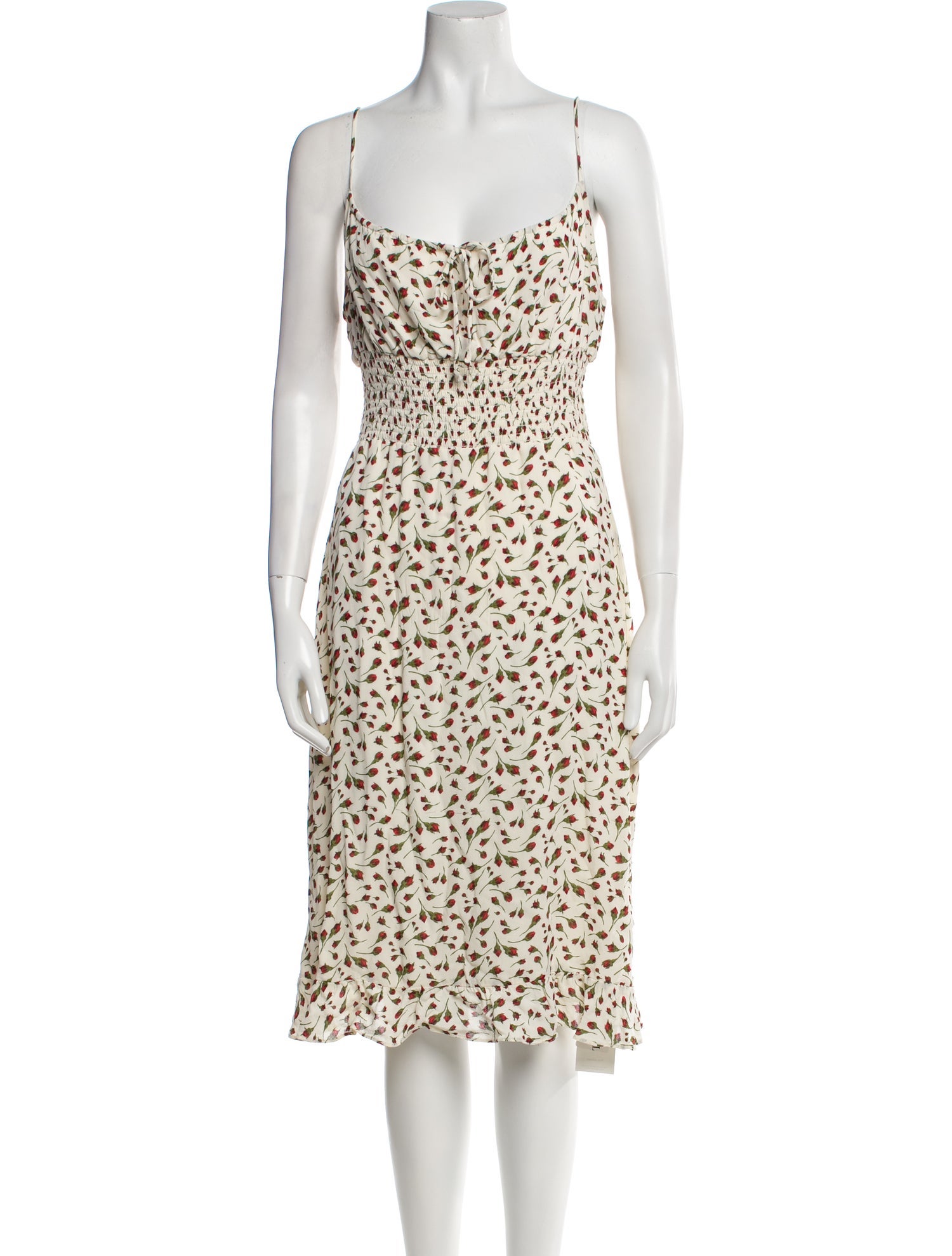 Reformation Floral Print Knee-Length Dress