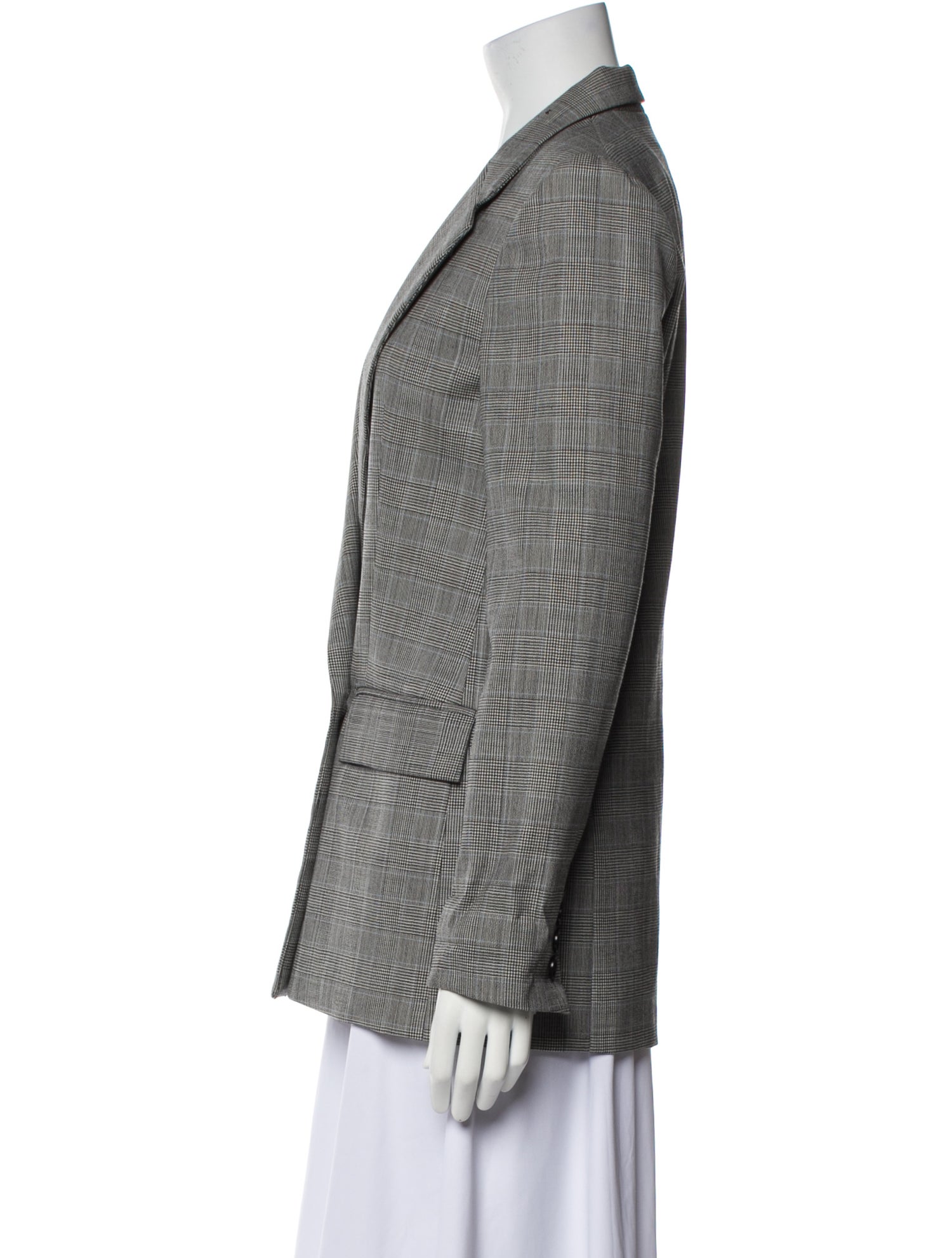 Reformation Silk Plaid Print Blazer