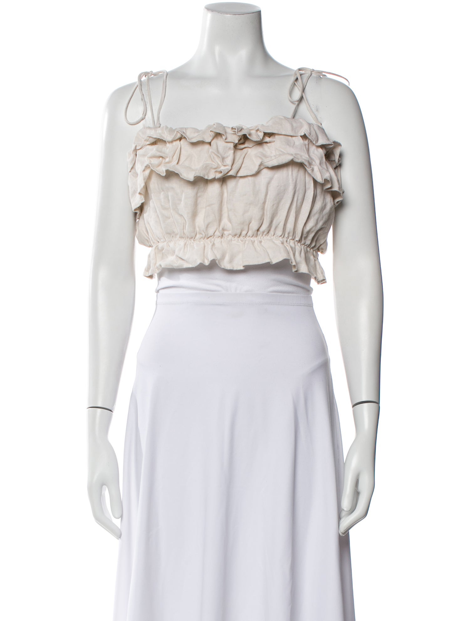 Reformation Linen Square Neckline Crop Top