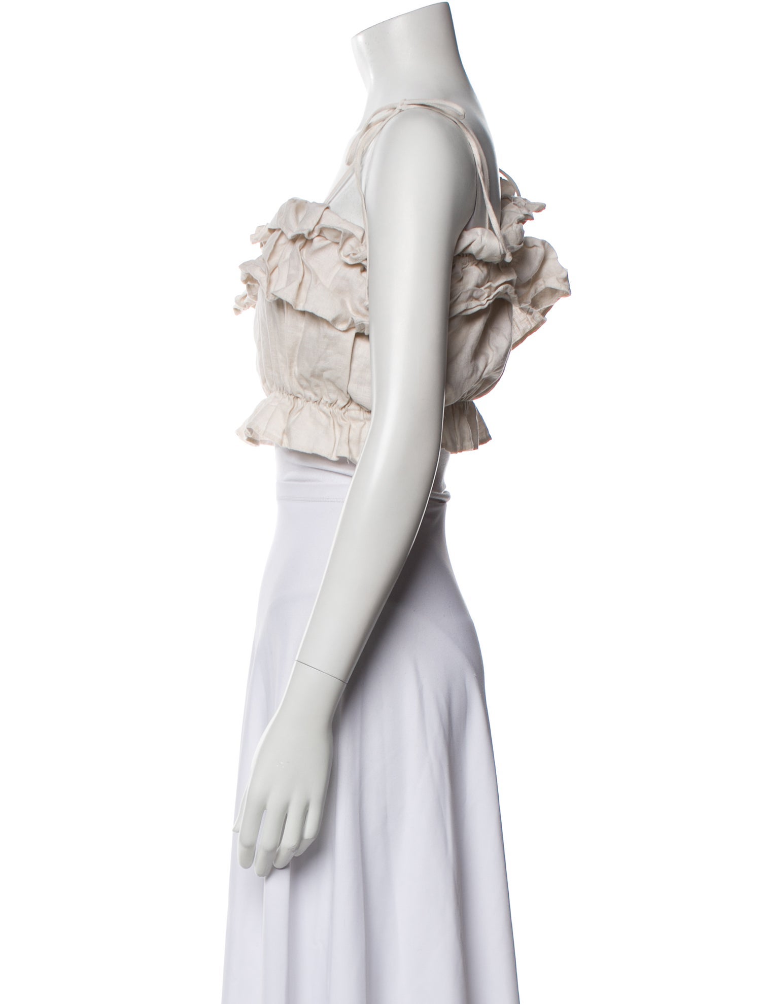 Reformation Linen Square Neckline Crop Top