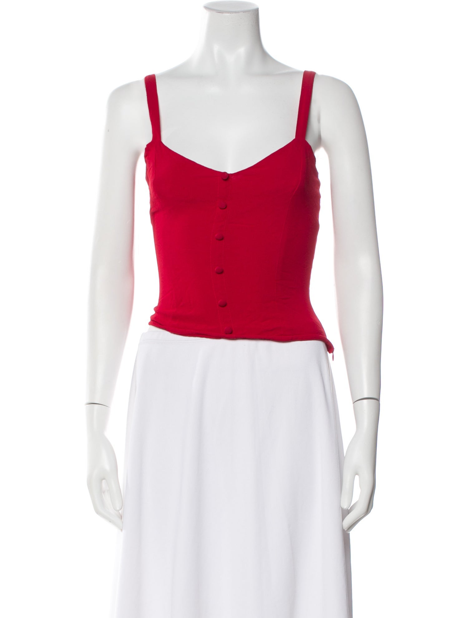 Reformation V-Neck Sleeveless Crop Top