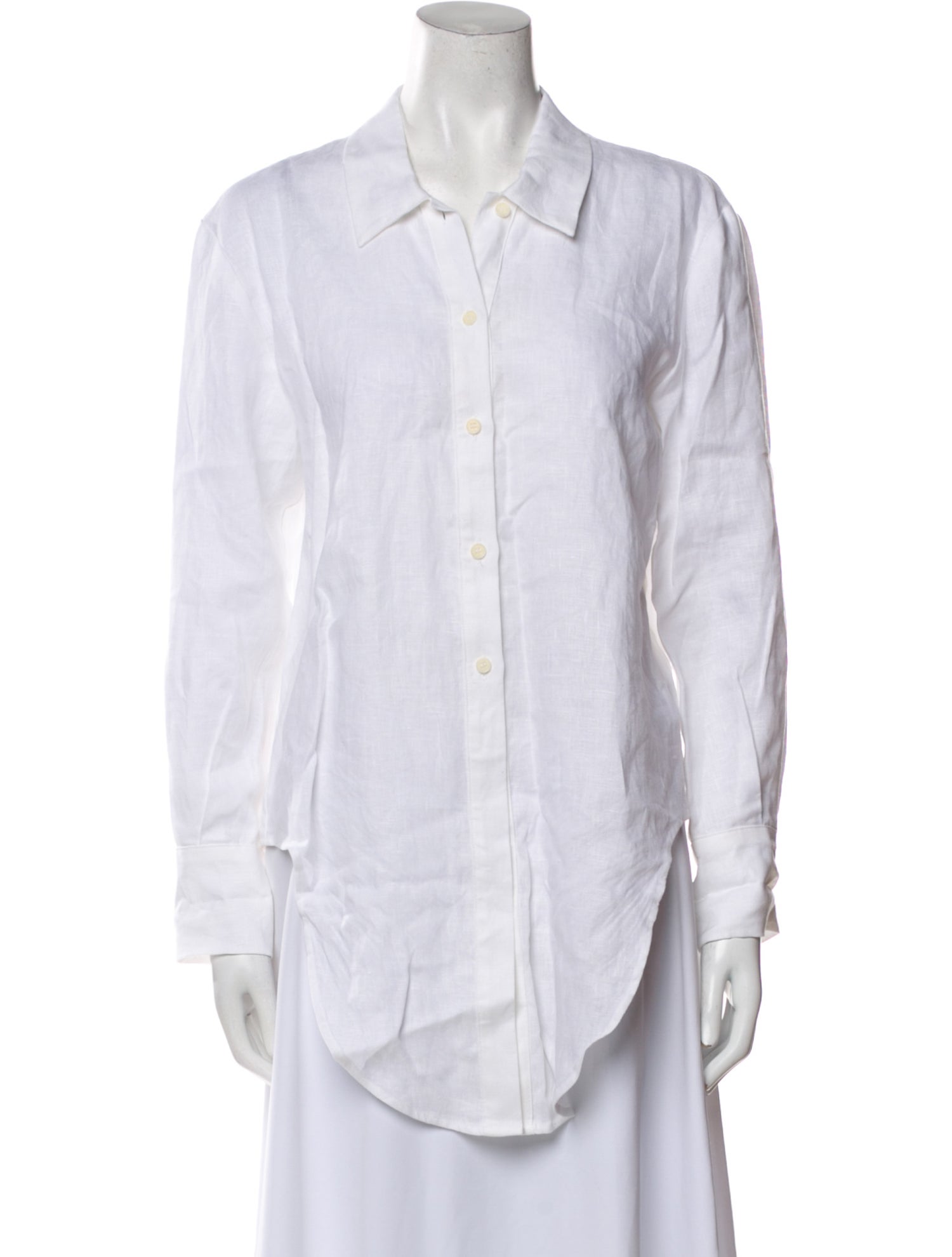 Reformation Linen Long Sleeve Button-Up Top