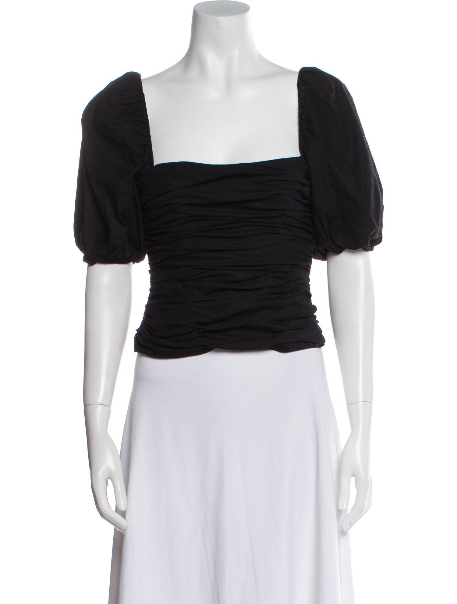 Reformation Square Neckline Short Sleeve Crop Top