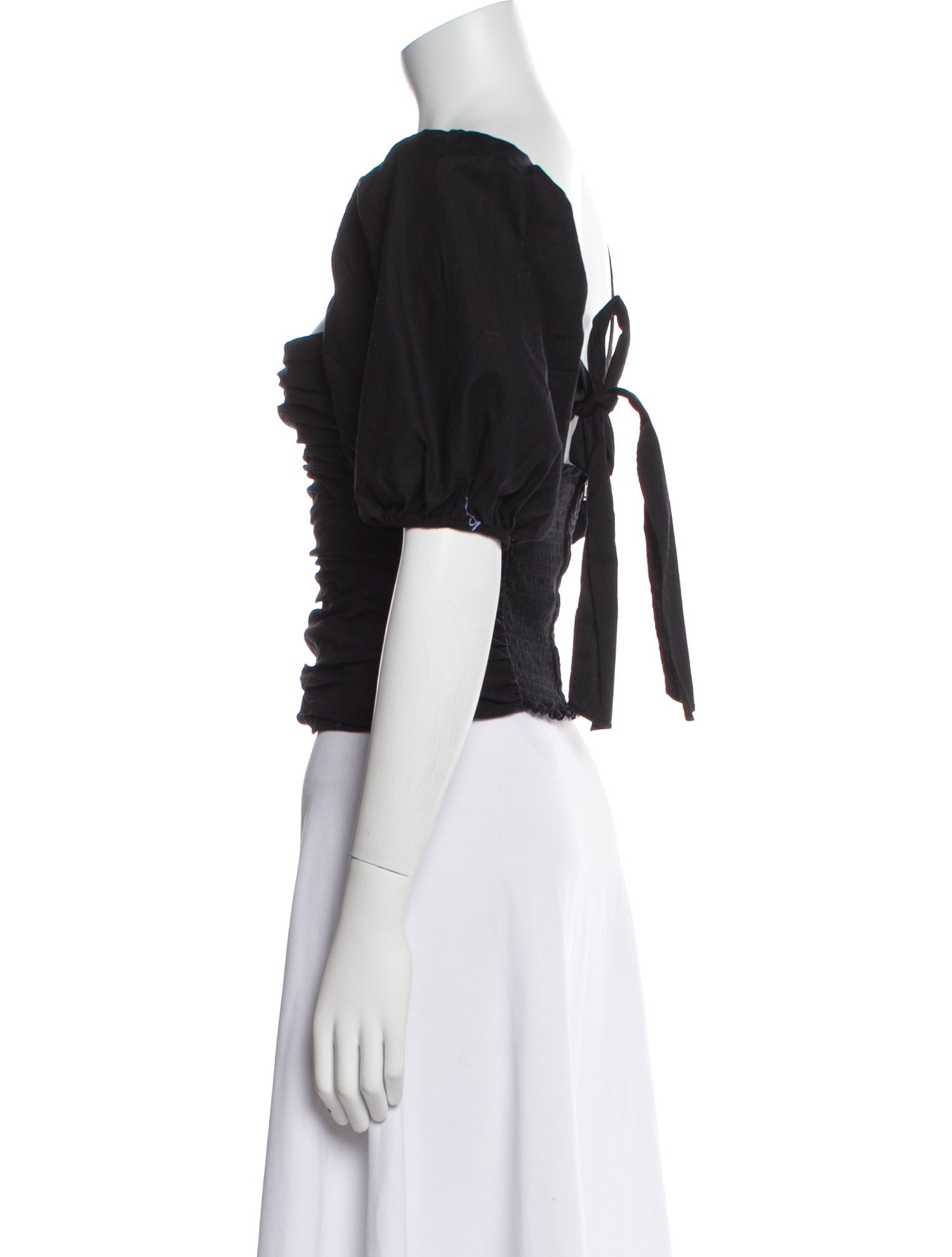 Reformation Square Neckline Short Sleeve Crop Top