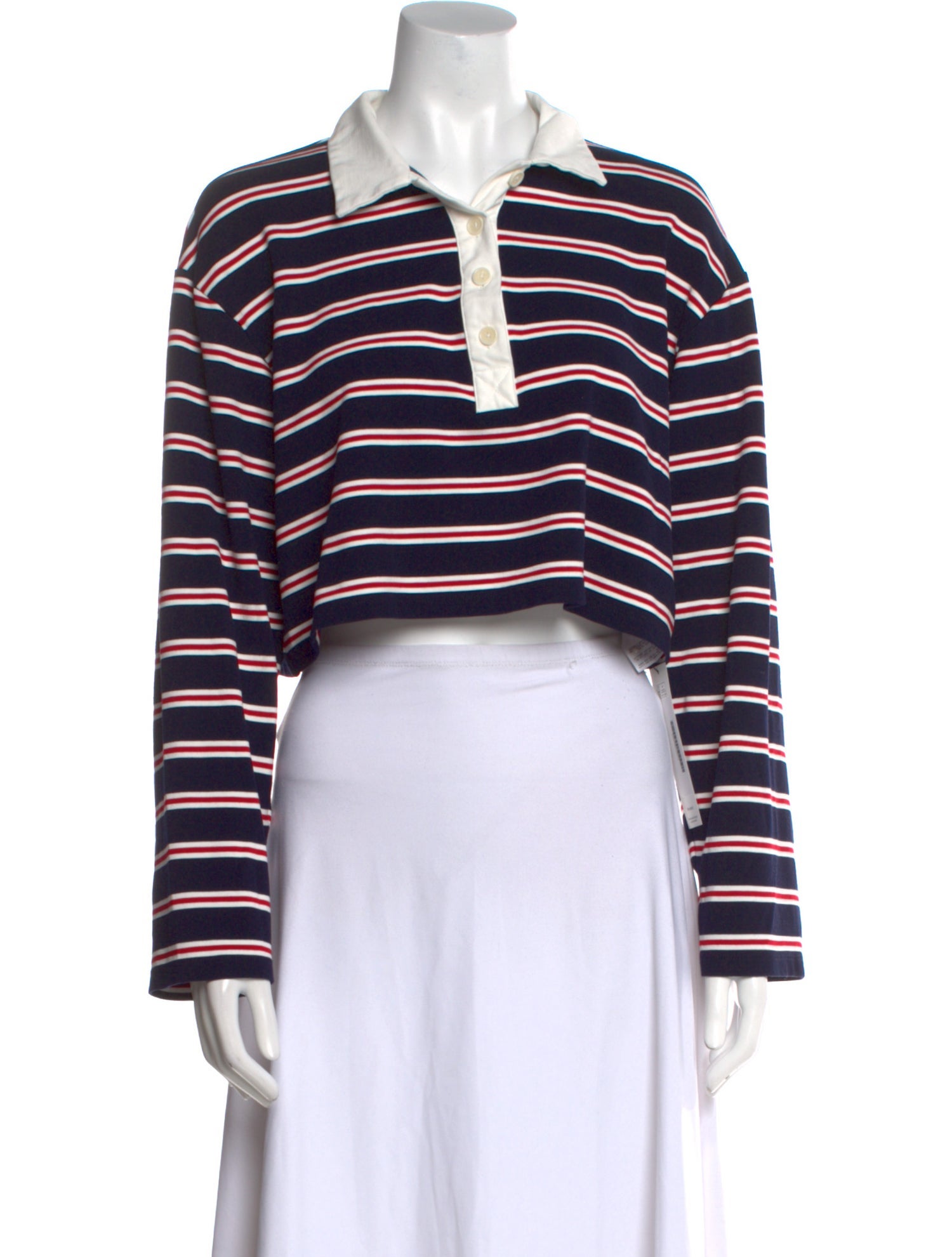 Reformation Striped Long Sleeve Crop Top