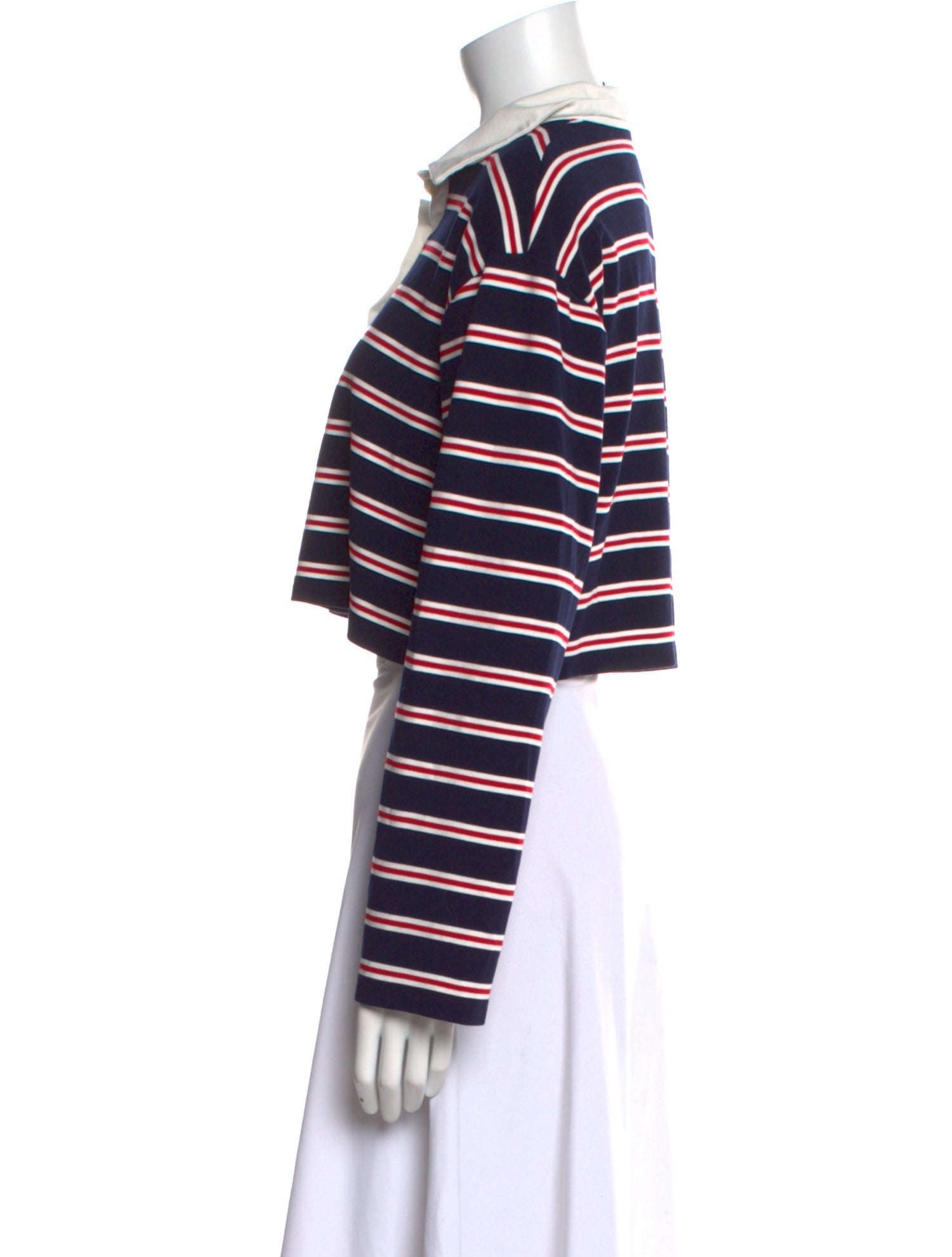 Reformation Striped Long Sleeve Crop Top