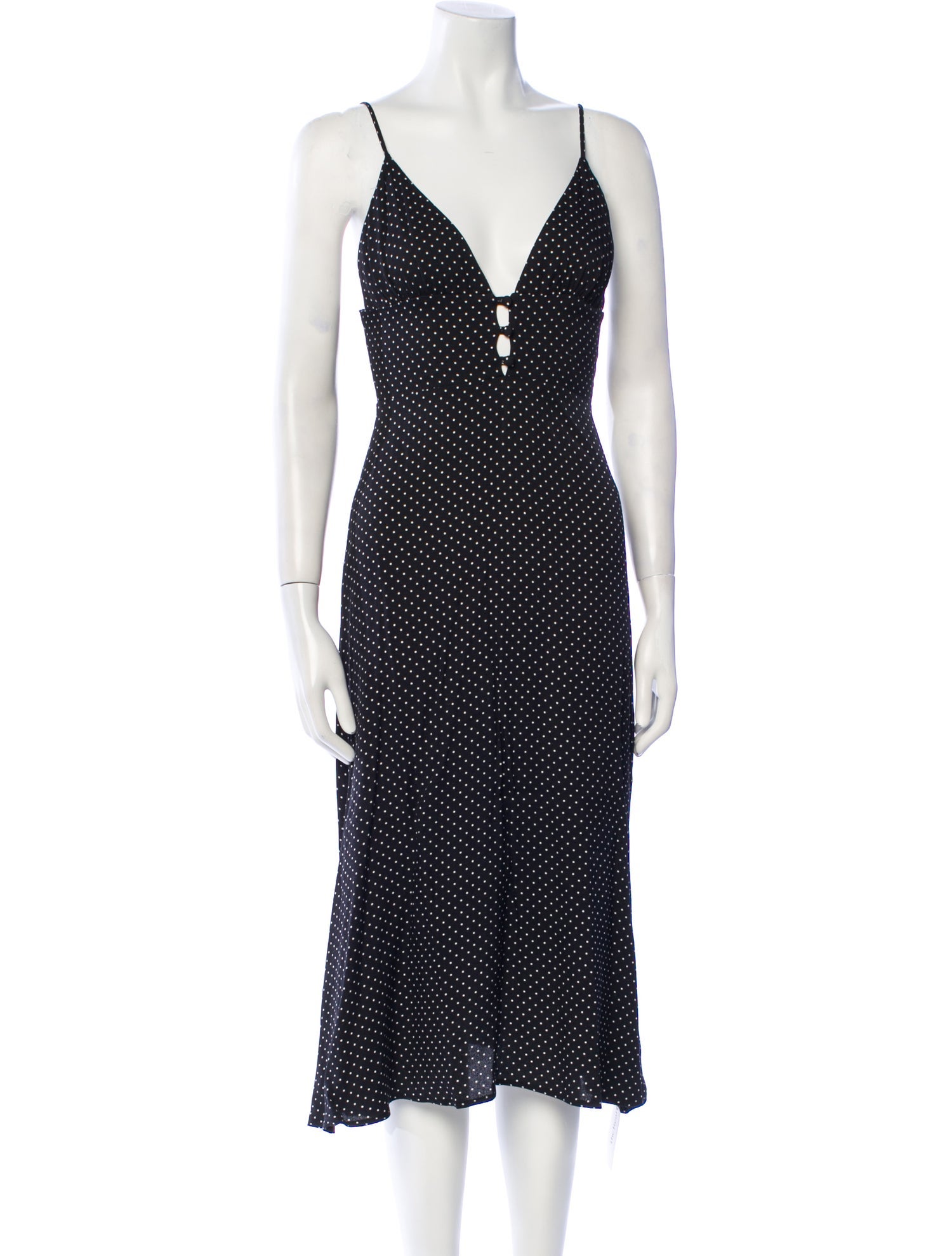 Reformation Polka Dot Print Midi Length Dress