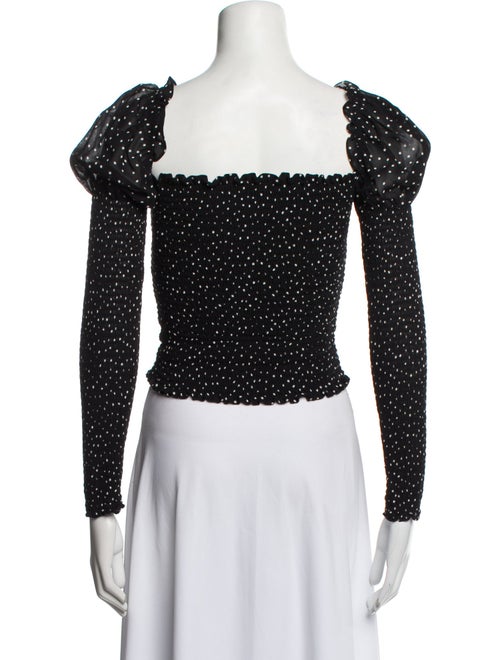 Reformation Polka Dot Print Square Neckline Crop Top