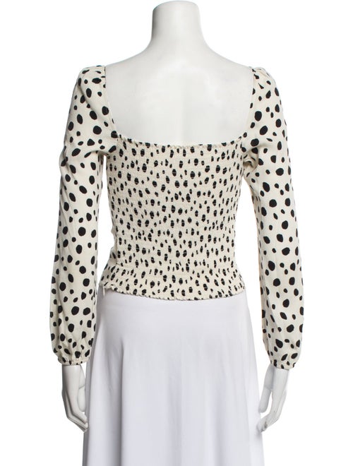 Reformation Polka Dot Print Square Neckline Crop Top