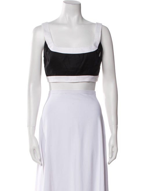 Reformation Linen Square Neckline Crop Top