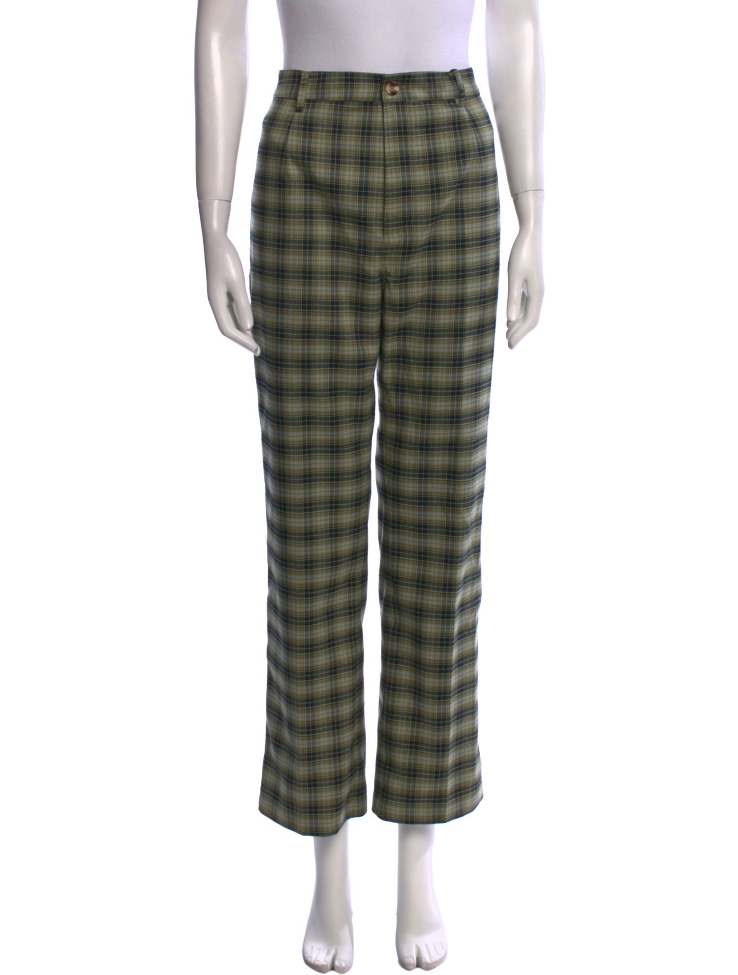 Reformation Plaid Print Wide Leg Pants