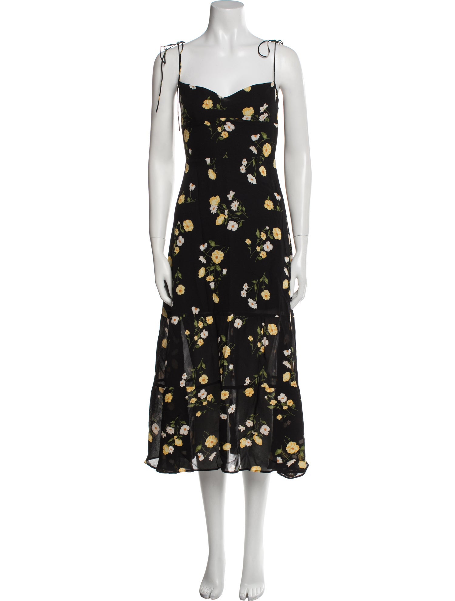 Reformation Floral Print Midi Length Dress