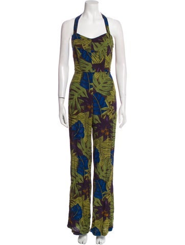 Reformation Jumpsuits and Rompers Floral Print Halterneck Jumpsuit XS
