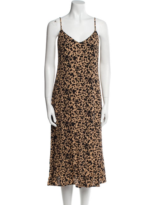 Reformation Animal Print Midi Length Dress