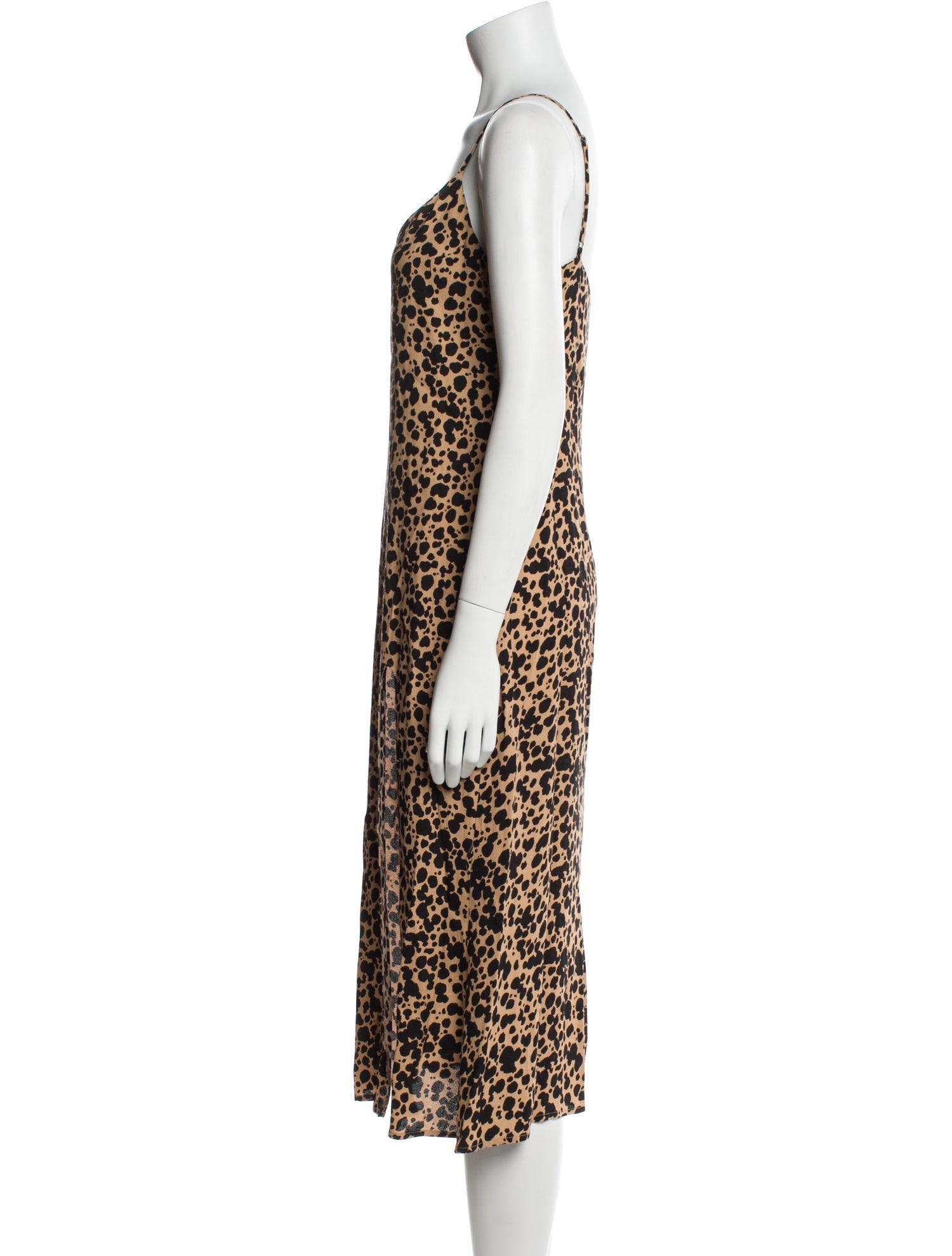 Reformation Animal Print Midi Length Dress