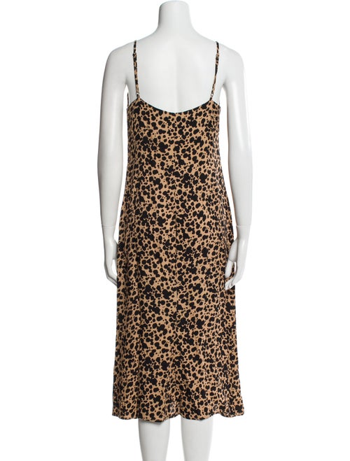 Reformation Animal Print Midi Length Dress