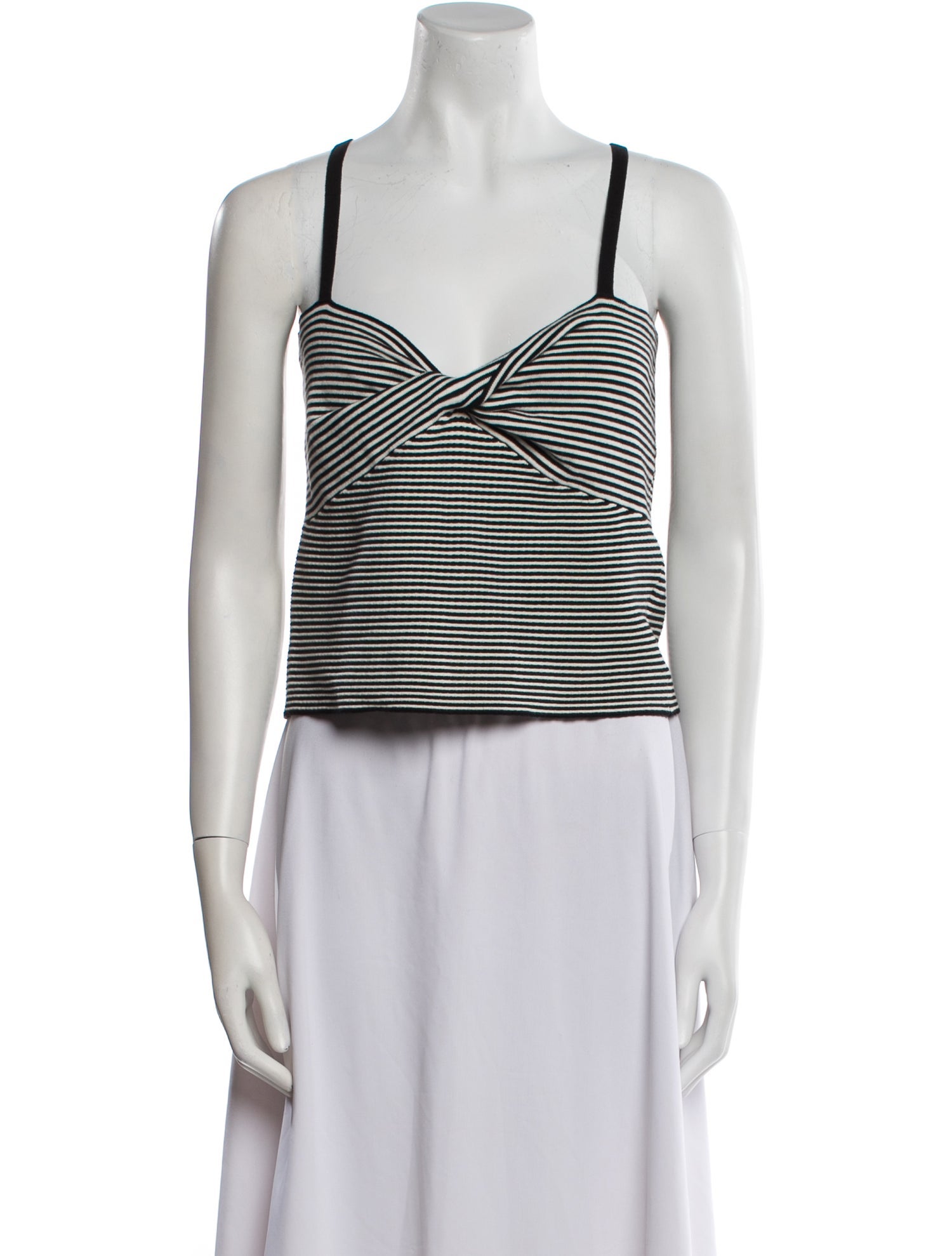 Reformation Striped Square Neckline Crop Top
