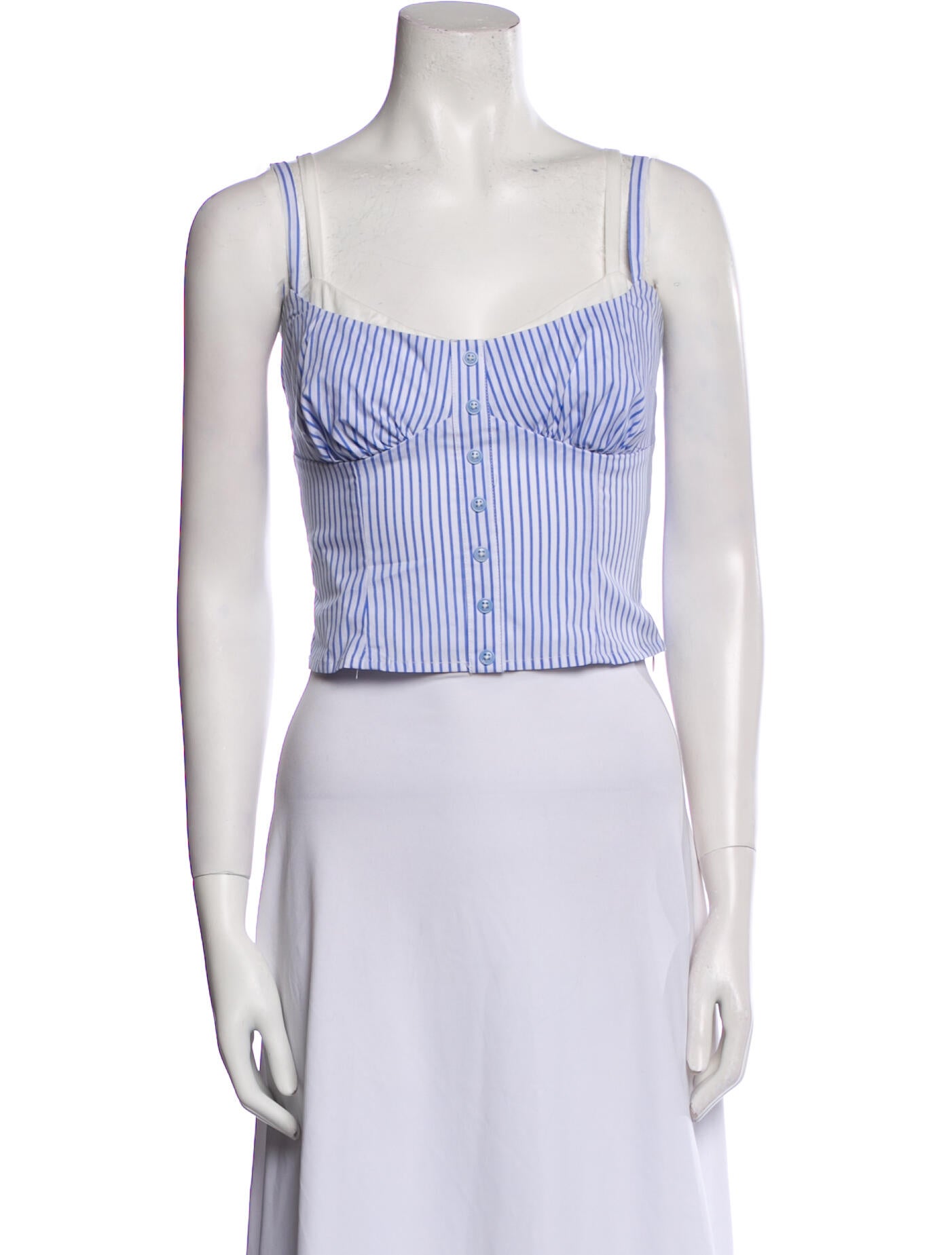 Reformation Striped Square Neckline Crop Top