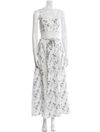 Reformation Linen Floral Print Skirt Set
