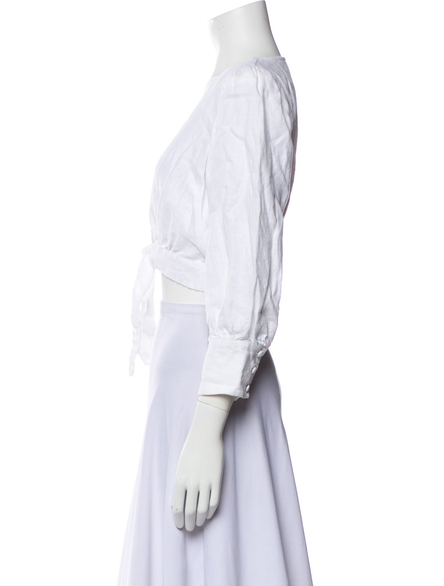 Reformation Linen V-Neck Crop Top