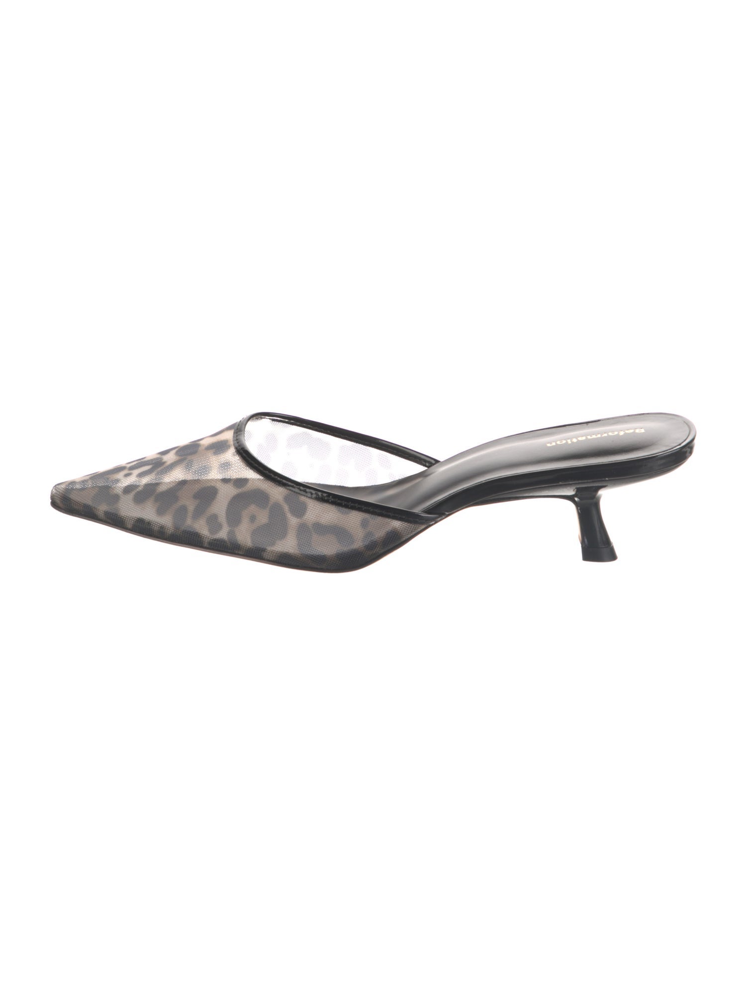 Reformation Mesh Animal Print Mules