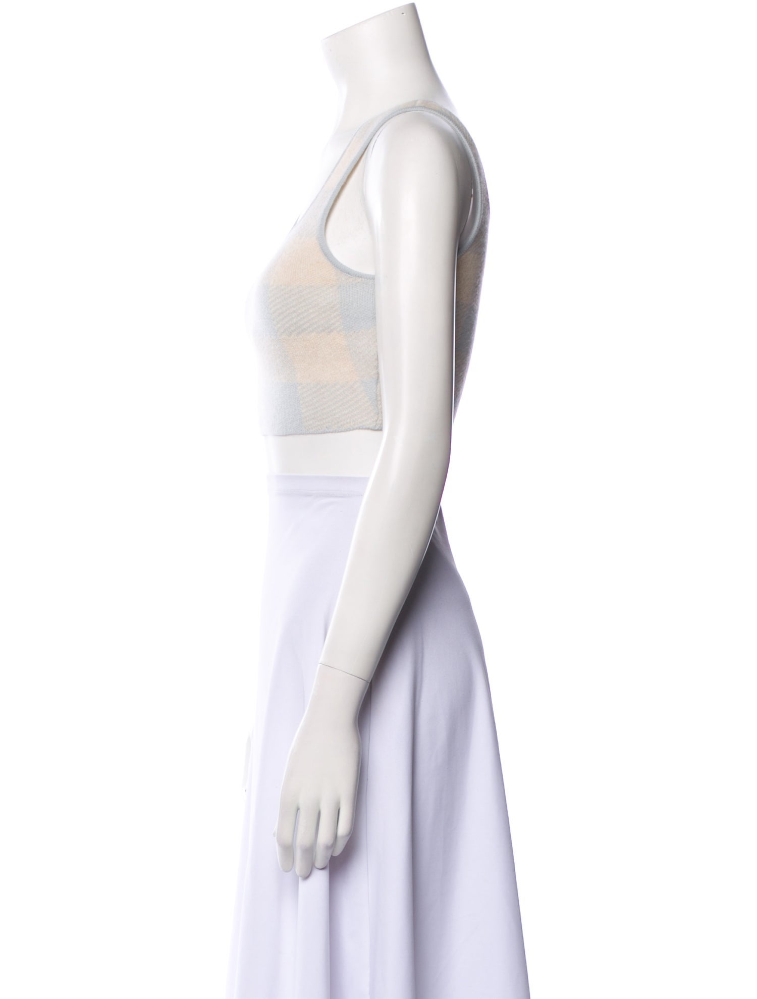 Reformation Cashmere Plaid Print Crop Top