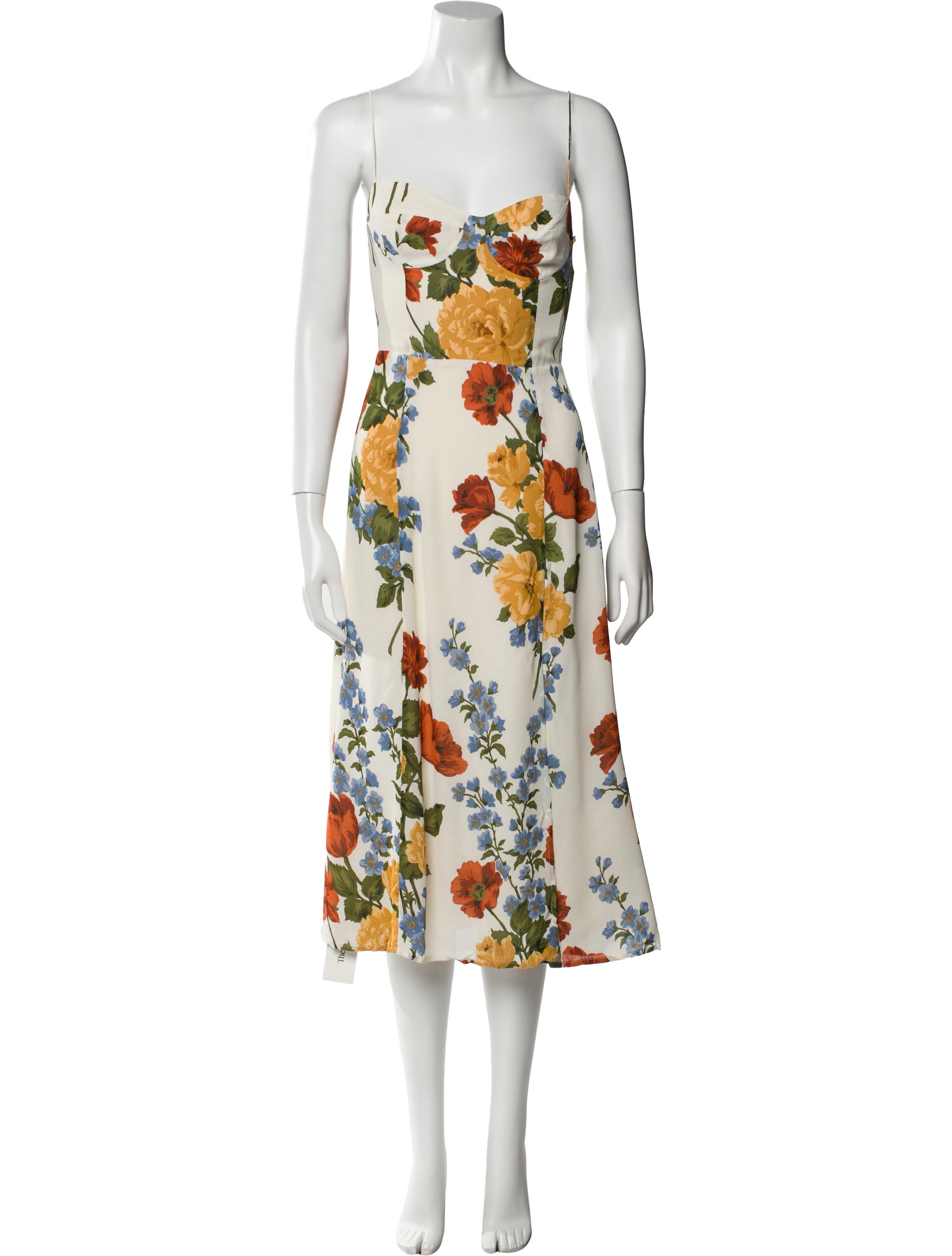 Reformation Floral Print Midi Length Dress w/ Tags