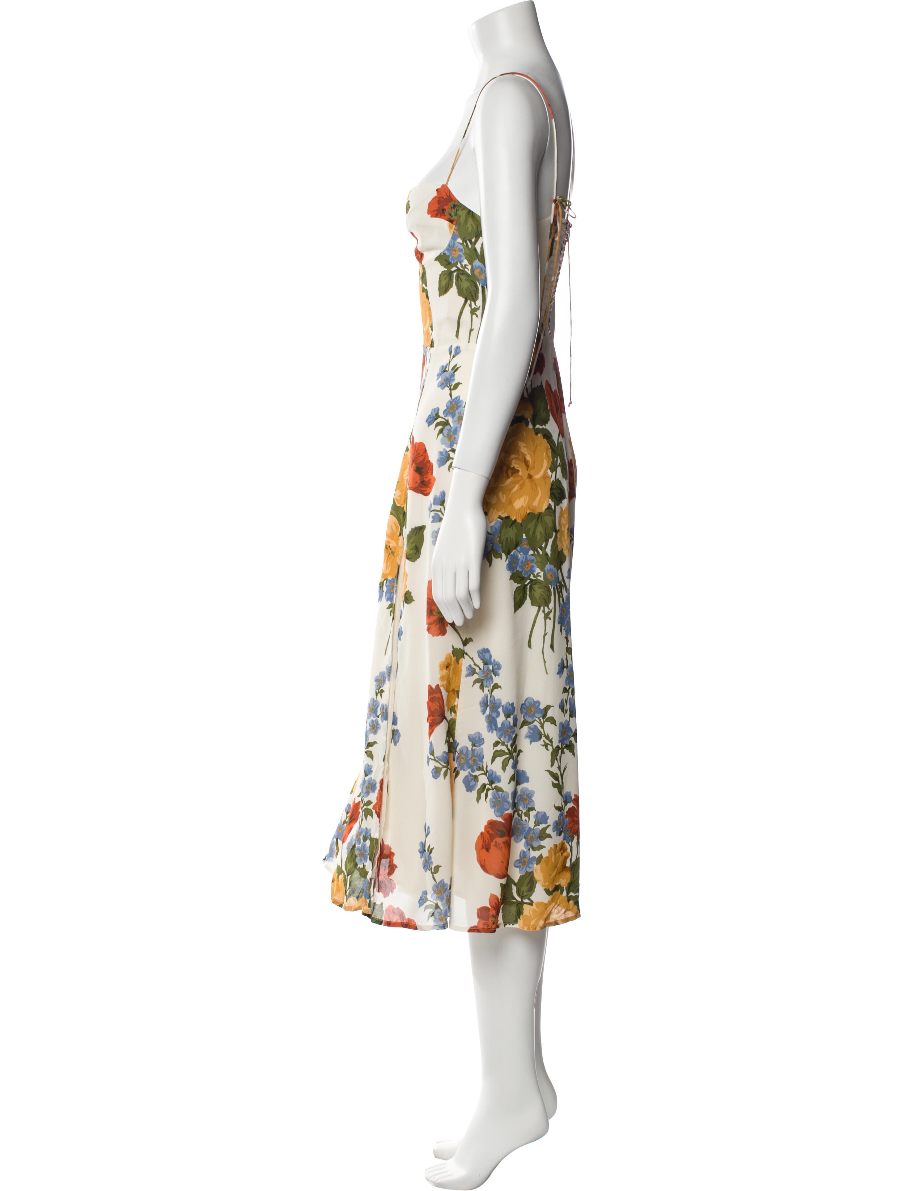 Reformation Floral Print Midi Length Dress w/ Tags