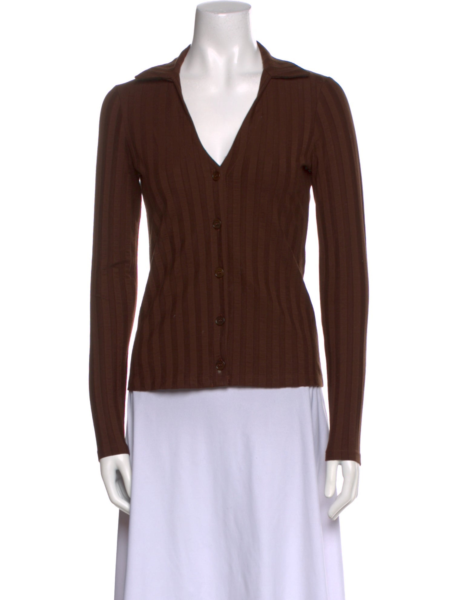 Reformation V-Neck Long Sleeve Top