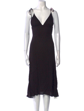 Reformation Polka Dot Print Midi Length Dress