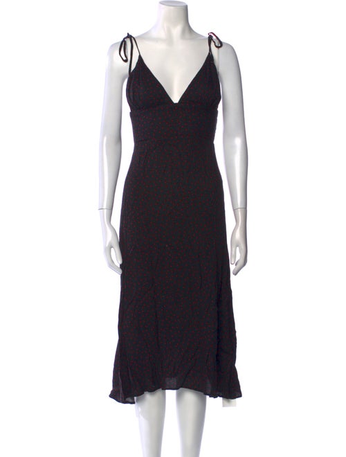 Reformation Polka Dot Print Midi Length Dress