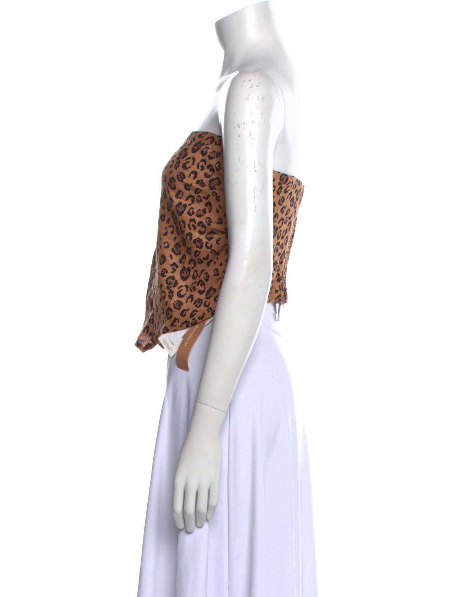 Reformation Linen Animal Print Crop Top w/ Tags