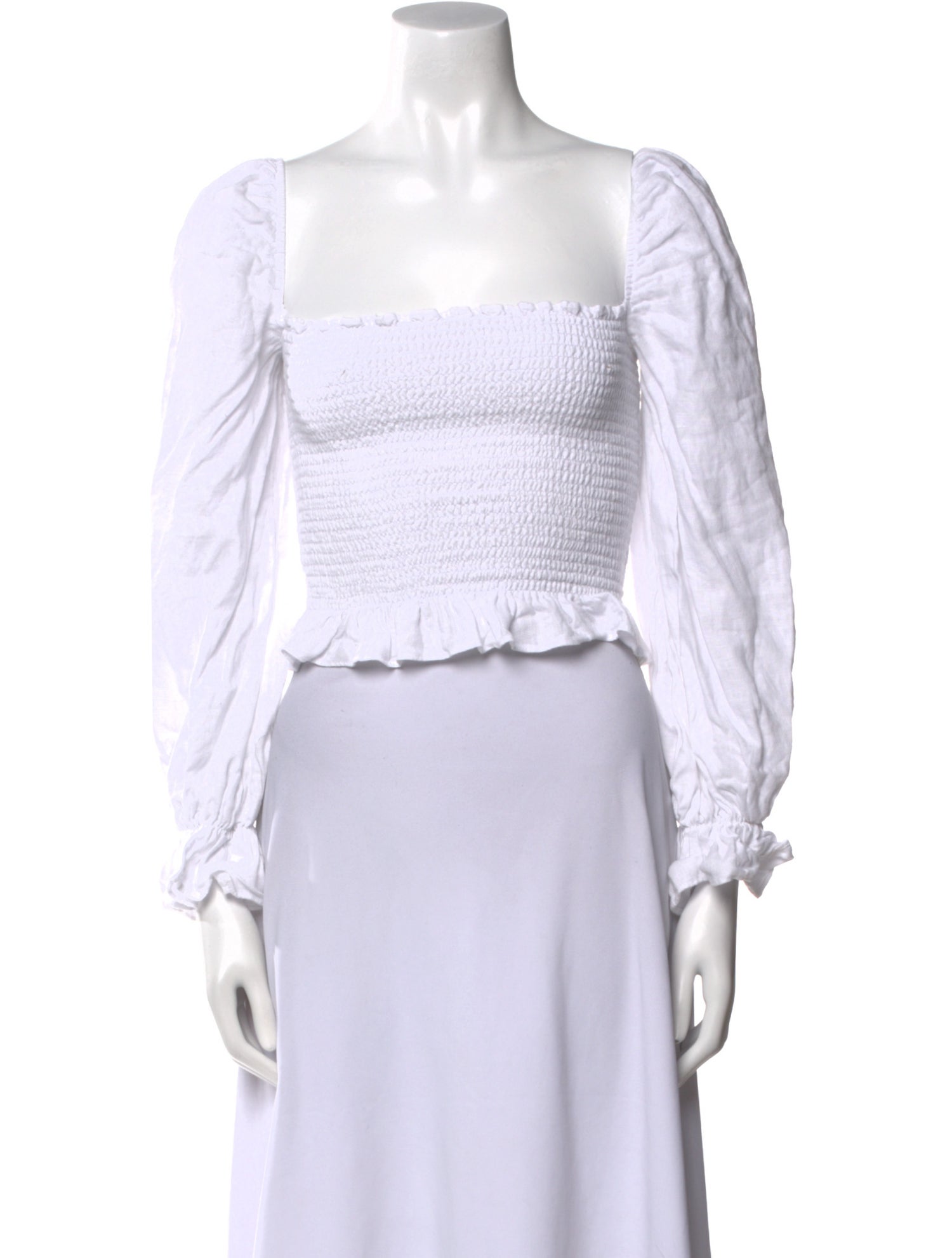 Reformation Linen Square Neckline Crop Top