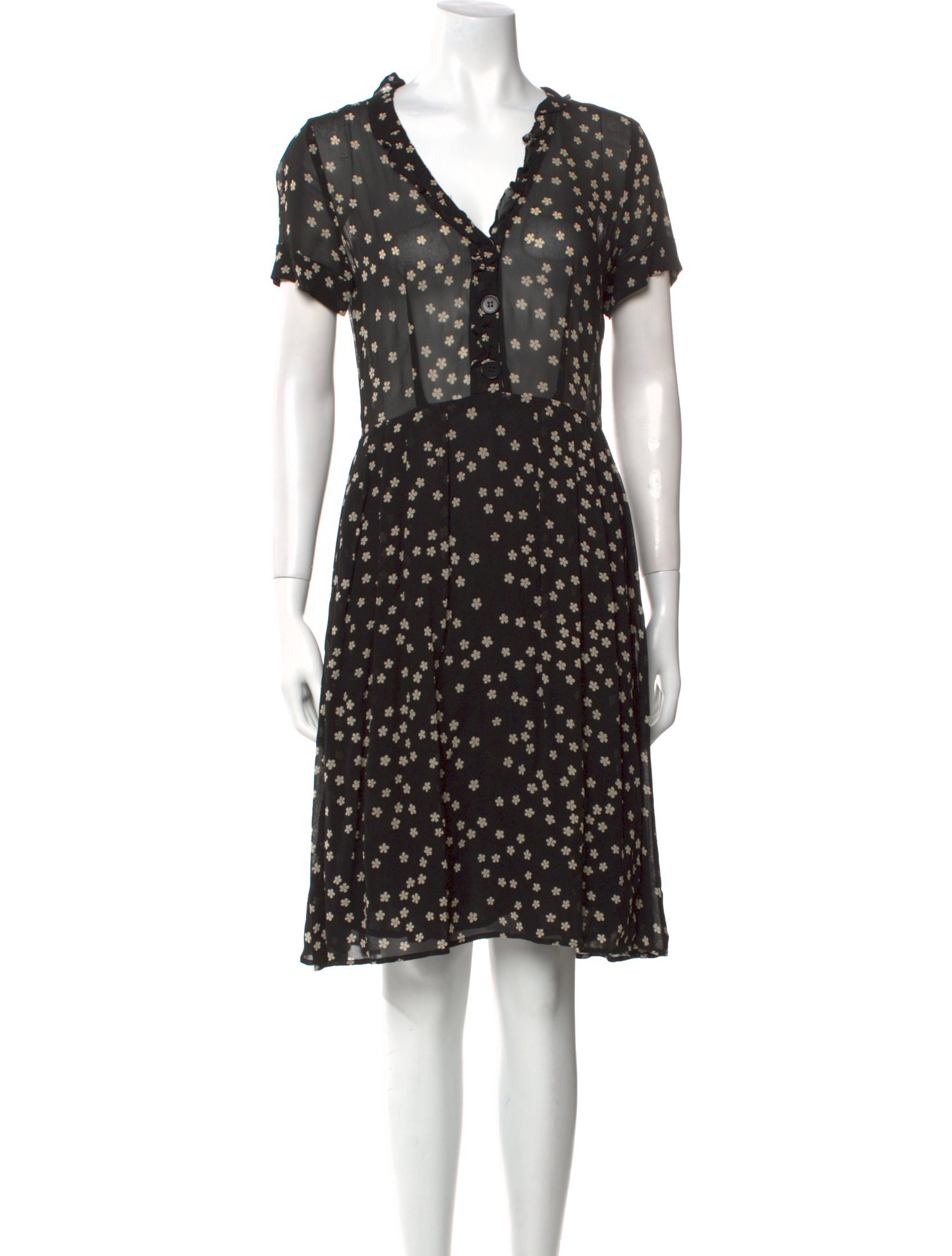 Reformation Floral Print Knee-Length Dress