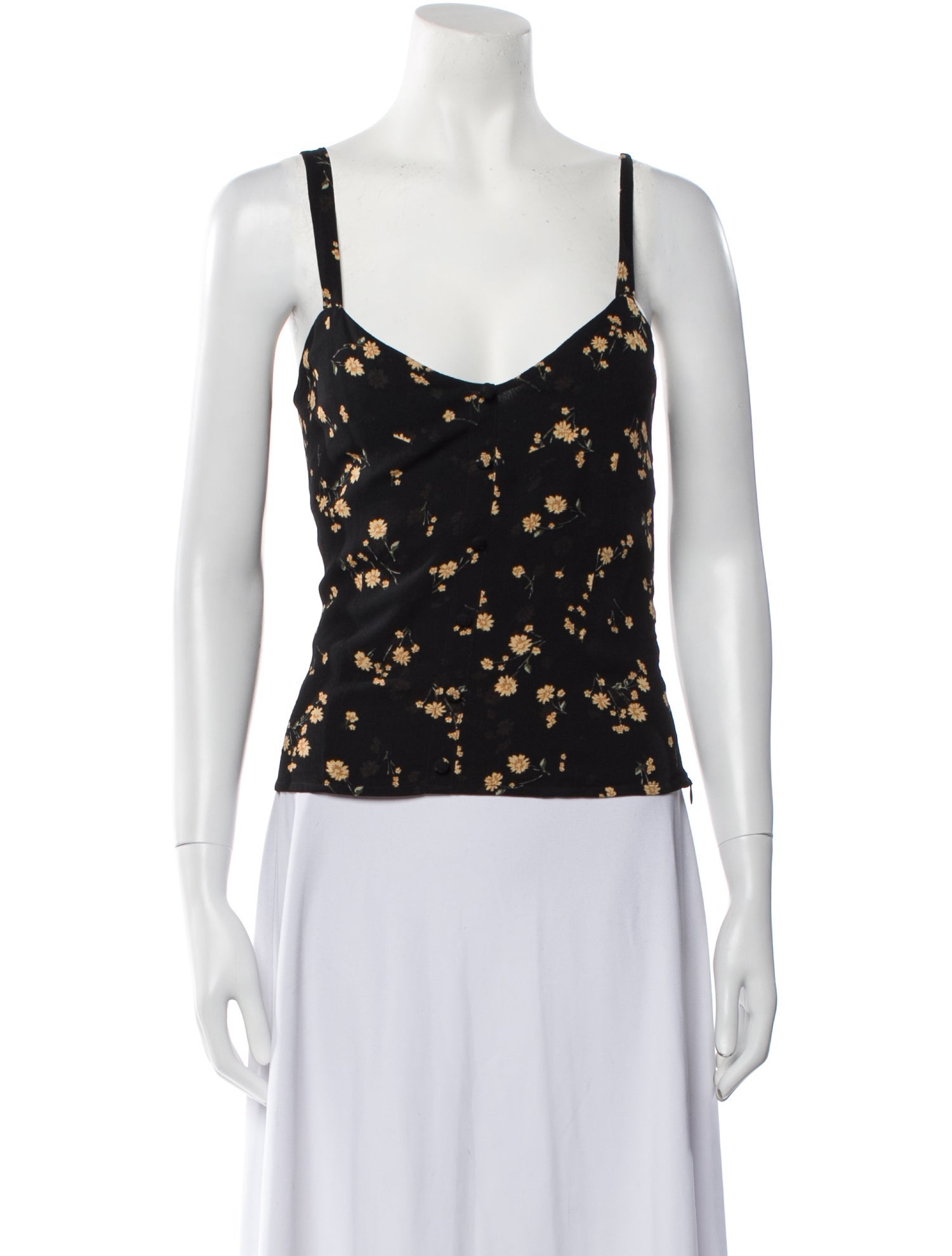 Reformation Floral Print V-Neck Top