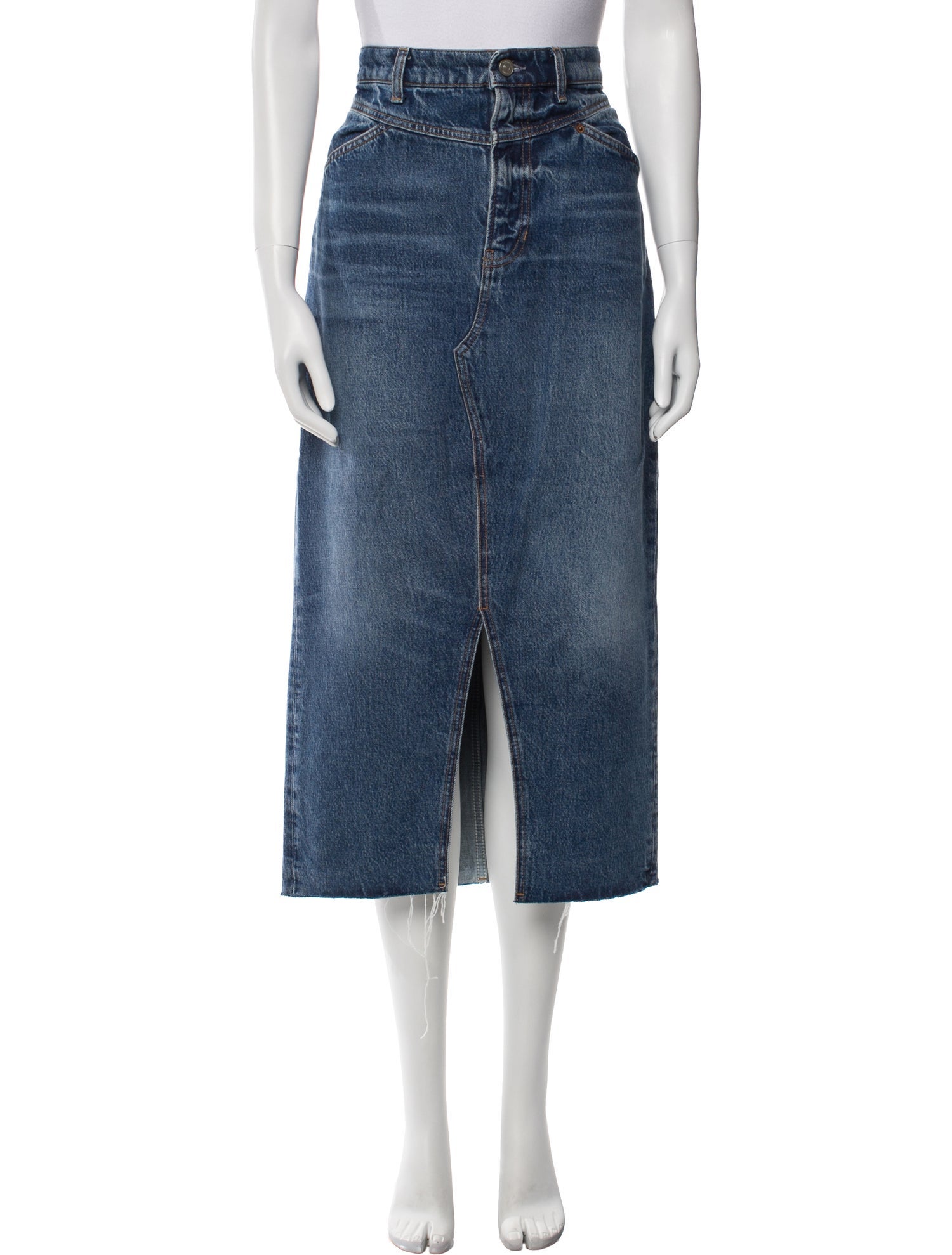 Reformation Raw-Edge Trim Midi Length Skirt