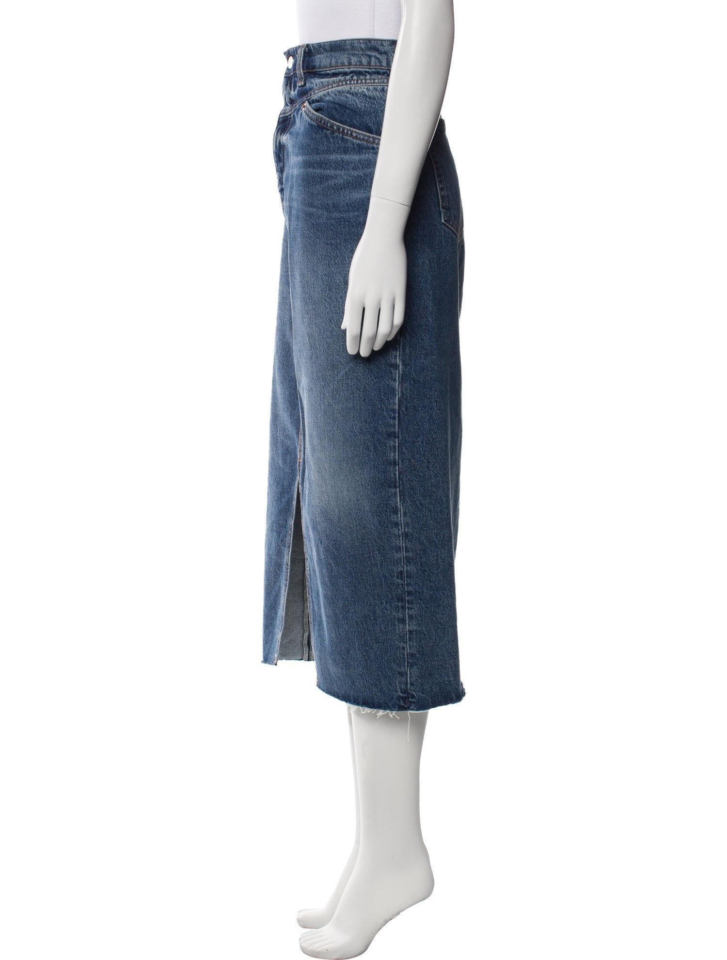 Reformation Raw-Edge Trim Midi Length Skirt