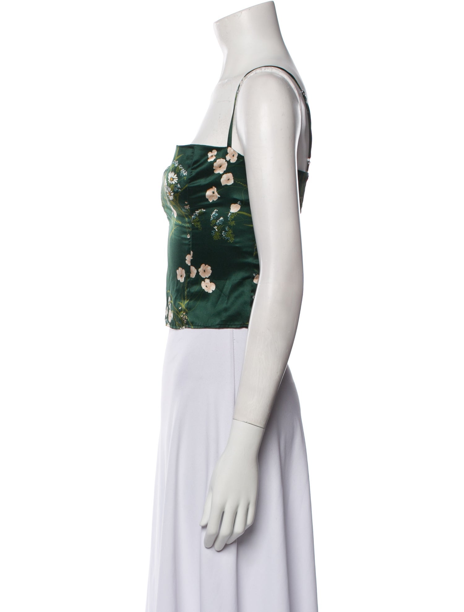 Reformation Silk Floral Print Crop Top