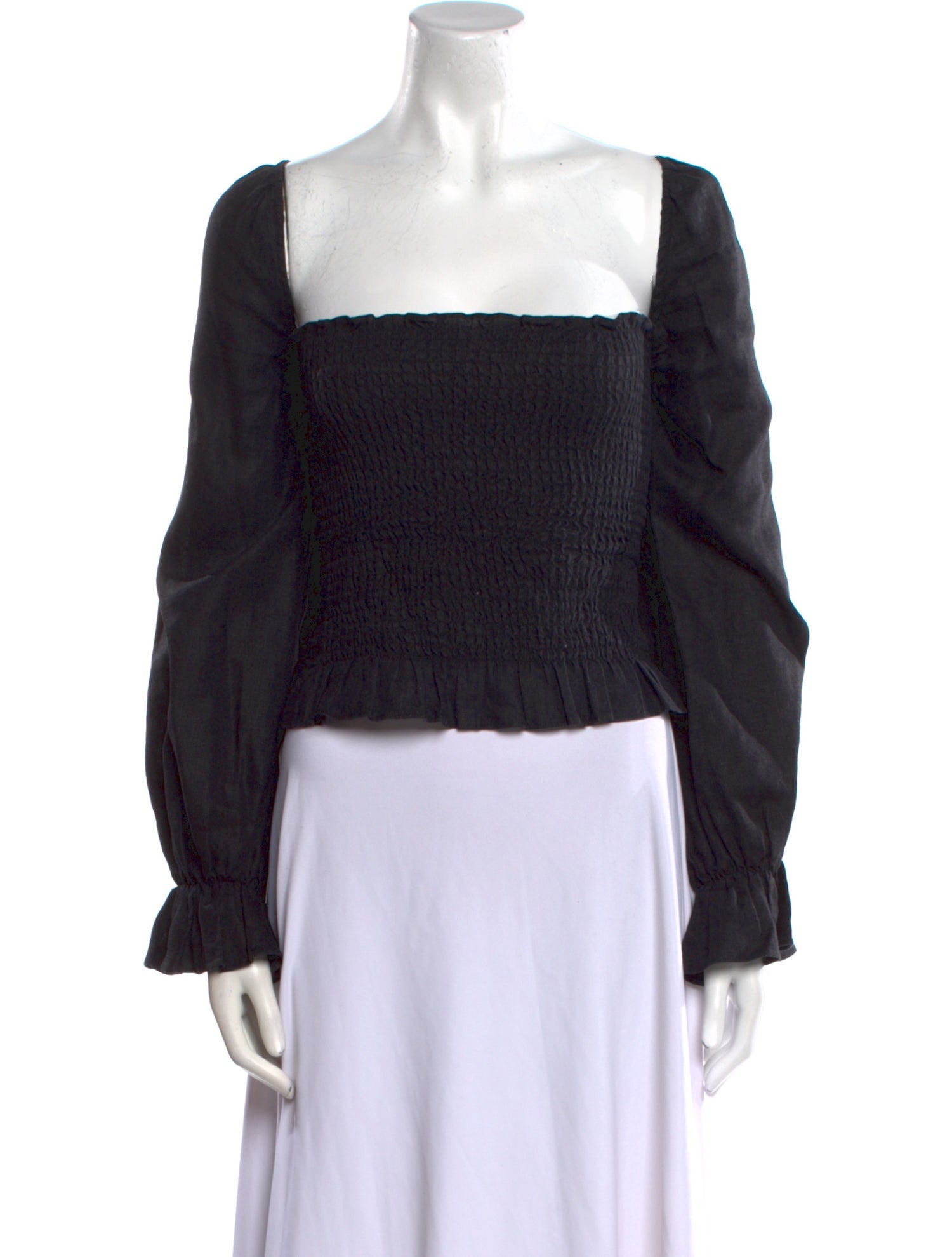 Reformation Linen Square Neckline Crop Top