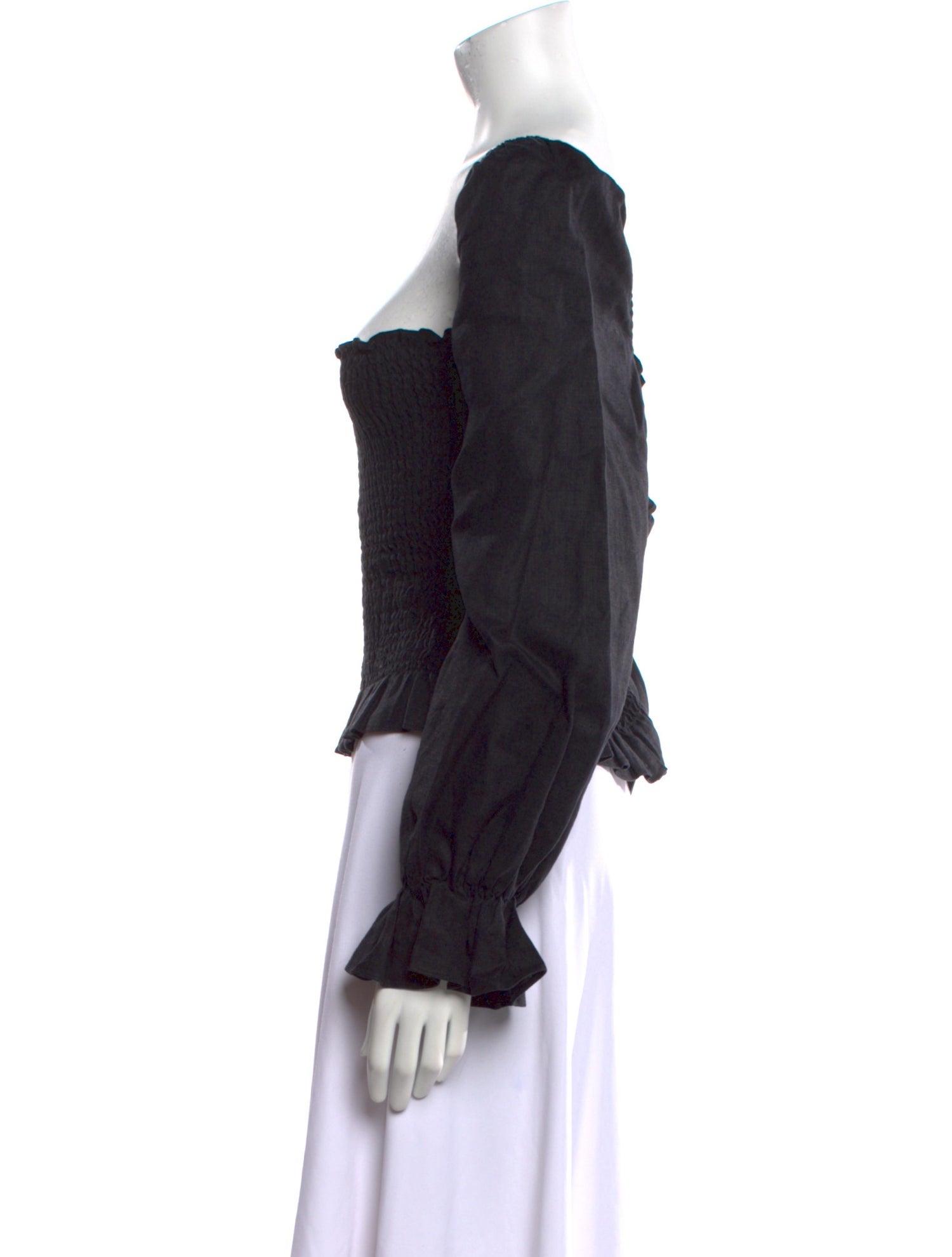 Reformation Linen Square Neckline Crop Top