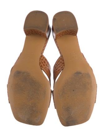 Reformation GG Embossed Leather Slides