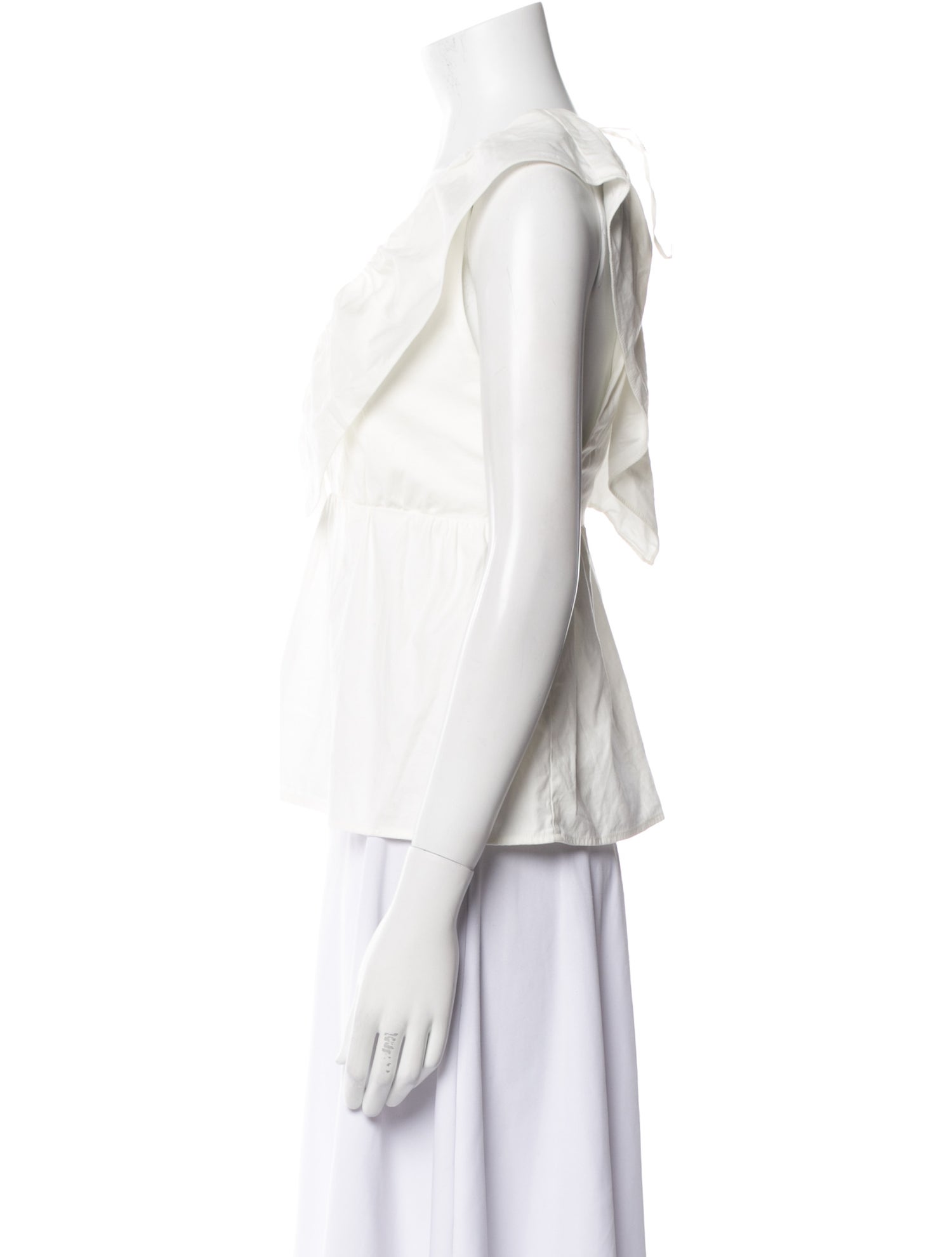 Reformation Plunge Neckline Short Sleeve Blouse