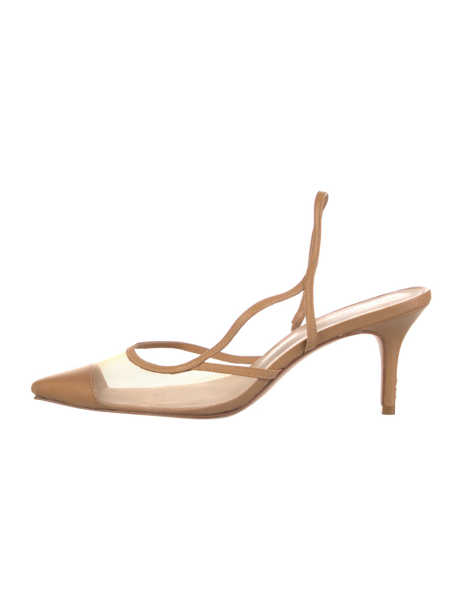 Reformation Leather Mesh Accents Slingback Pumps