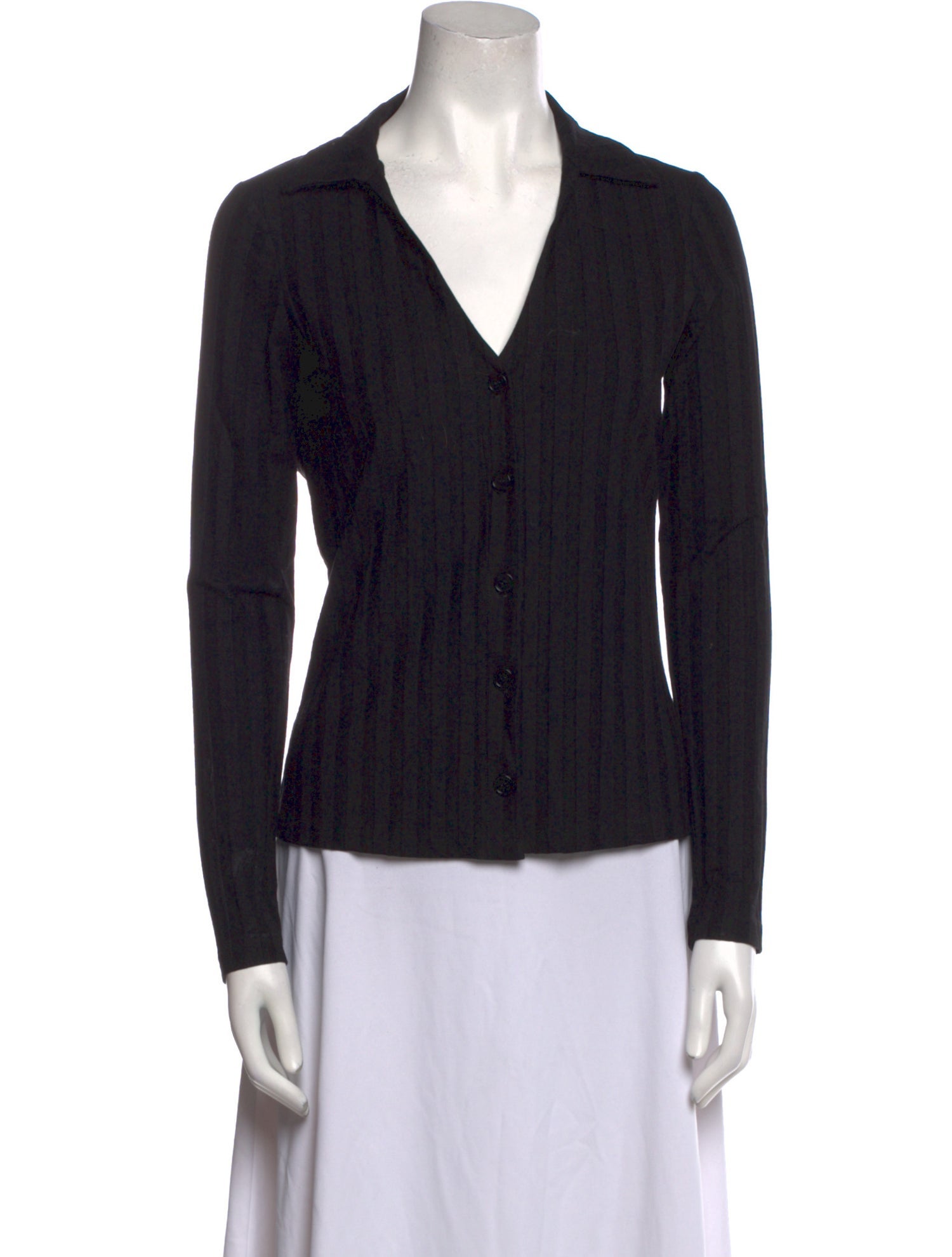 Reformation V-Neck Long Sleeve Button-Up Top