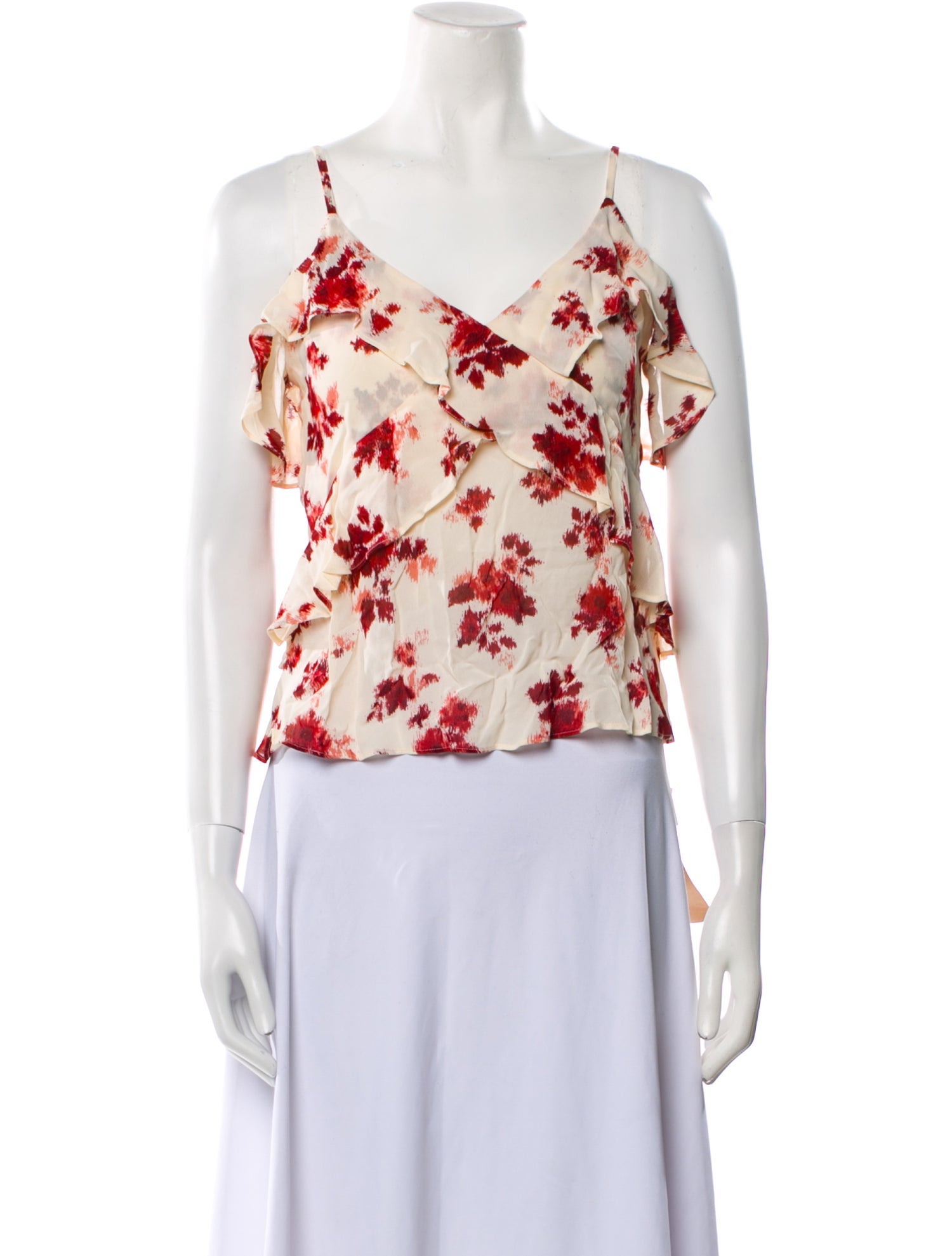 Reformation Floral Print V-Neck Crop Top w/ Tags