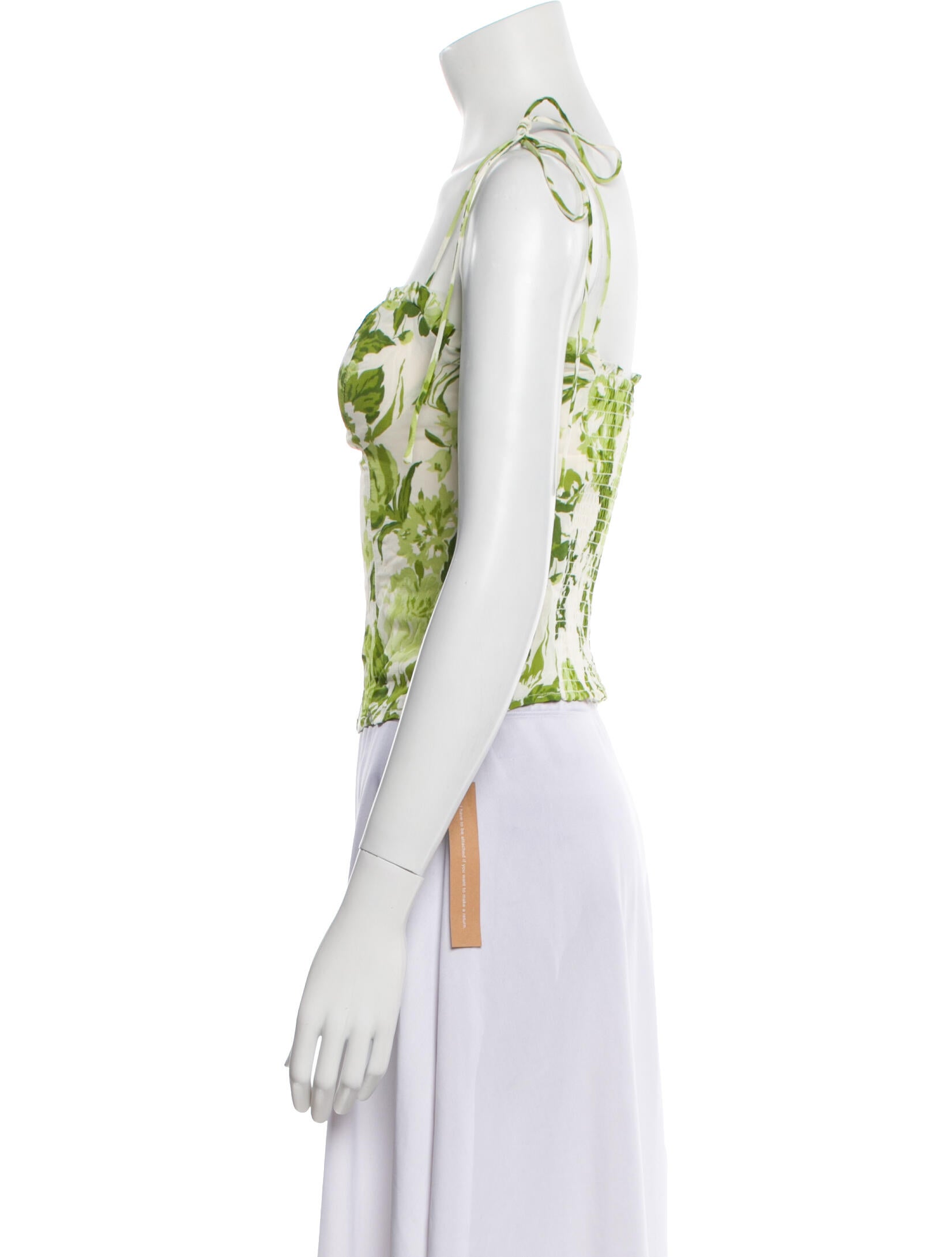 Reformation Floral Print Square Neckline Crop Top