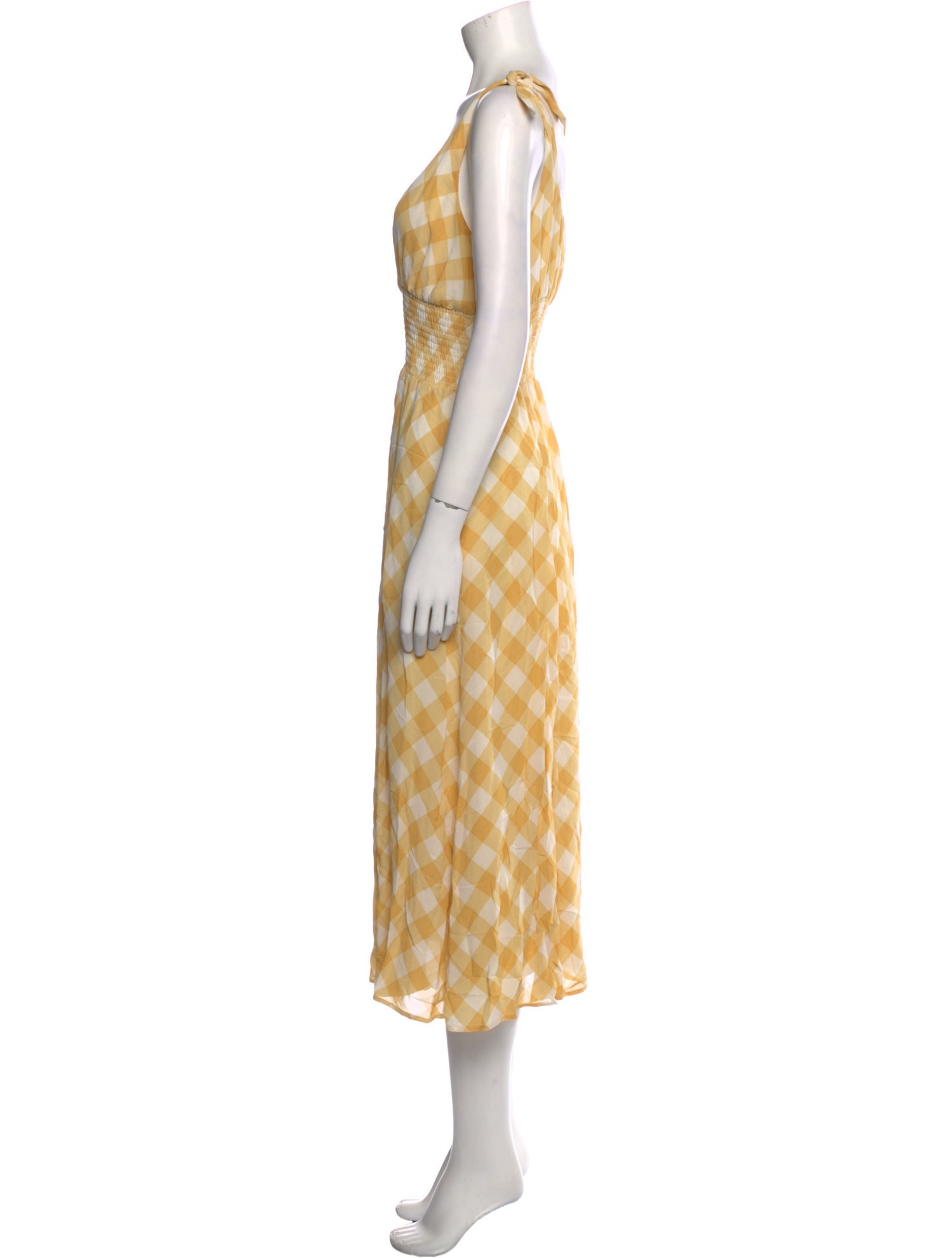 Reformation Plaid Print Midi Length Dress