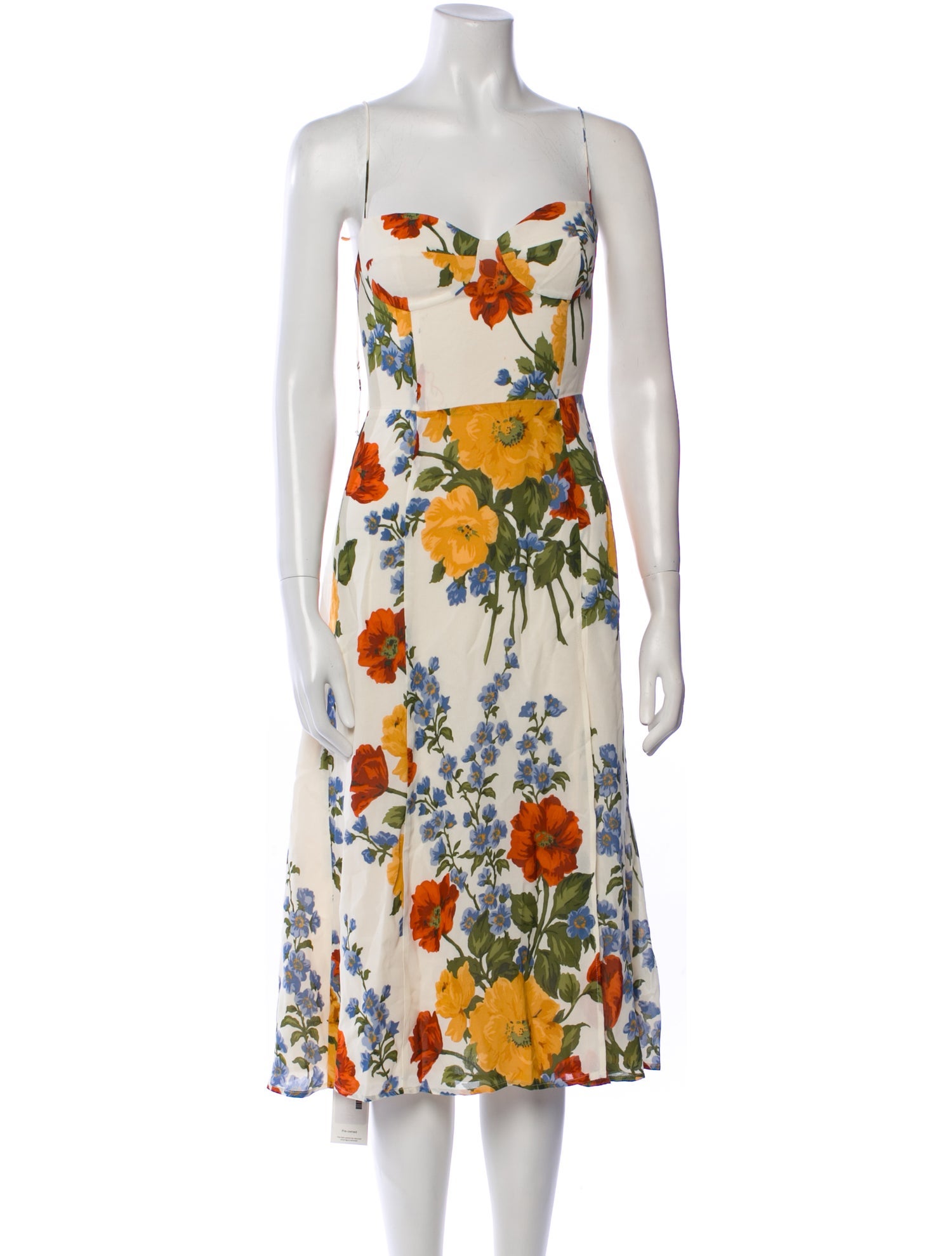 Reformation Floral Print Midi Length Dress