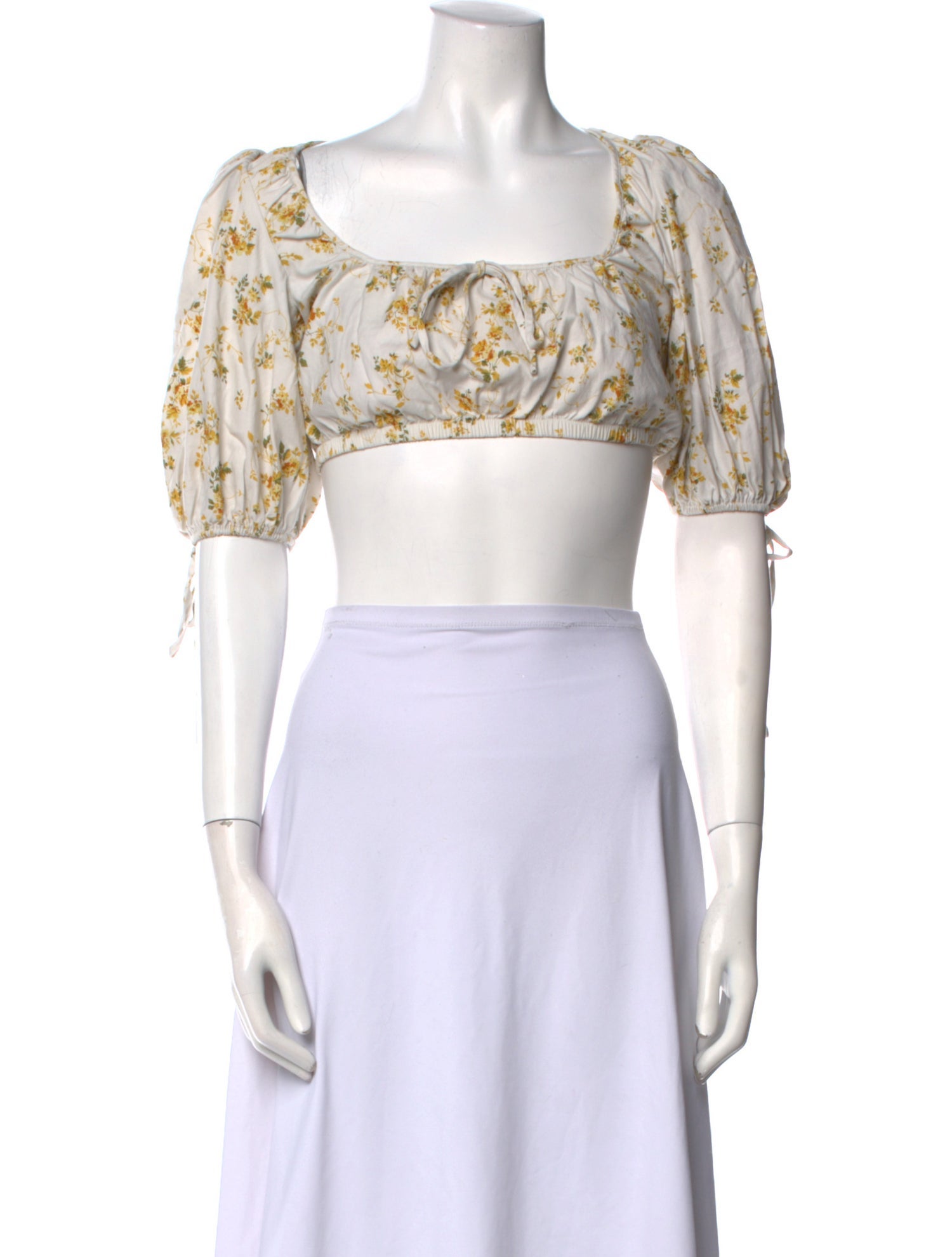 Reformation Printed Square Neckline Crop Top