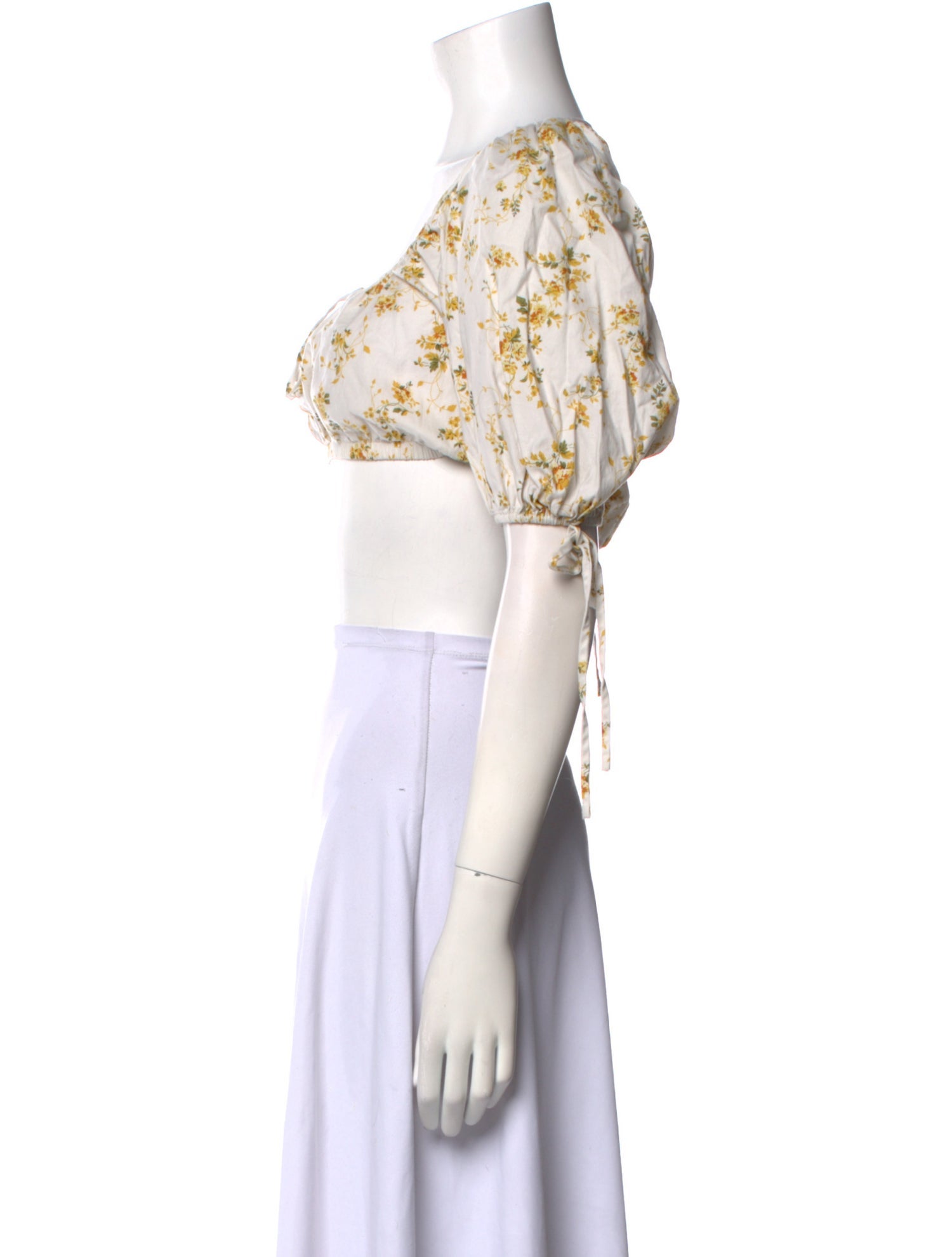 Reformation Printed Square Neckline Crop Top